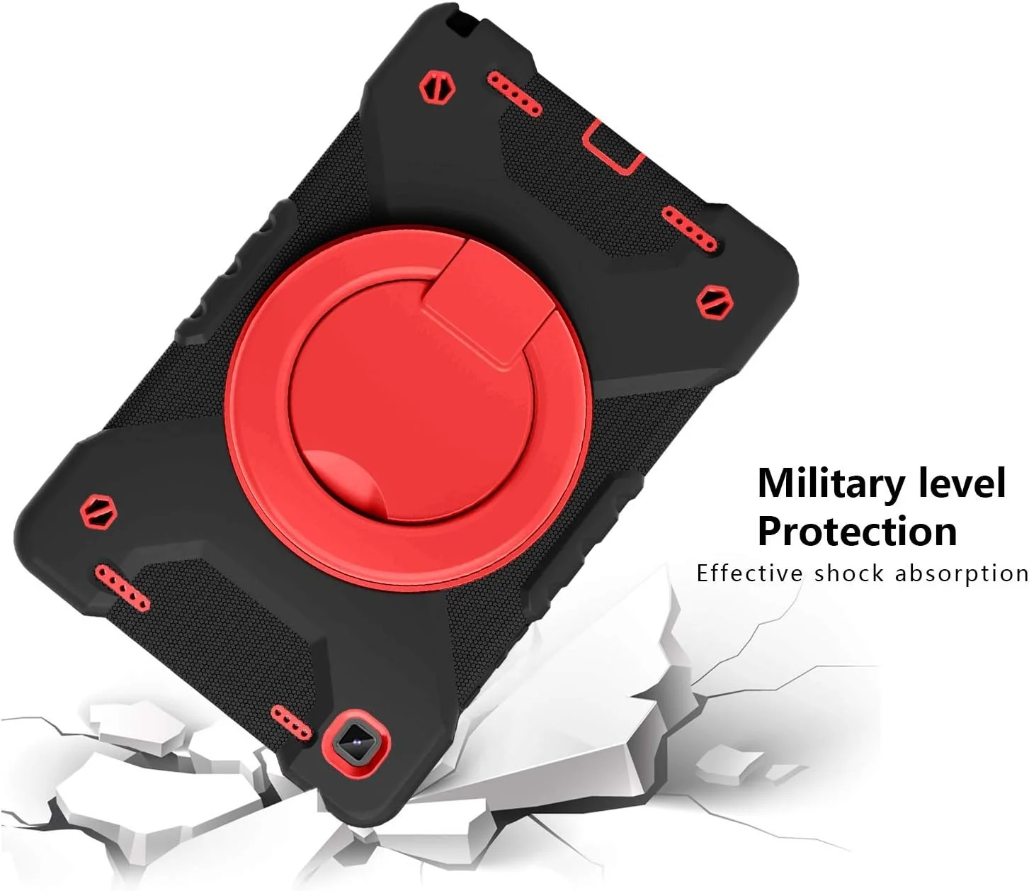 محافظ تبلت سازگار با تبلت سامسونگ گلکسی تب A7 10.4 T500/ T505 2020، روکش محافظ ضد ضربه کودکانه، با پایه تاشو دسته دار، پایه چرخان، بند شانه ای برای حمل تبلت