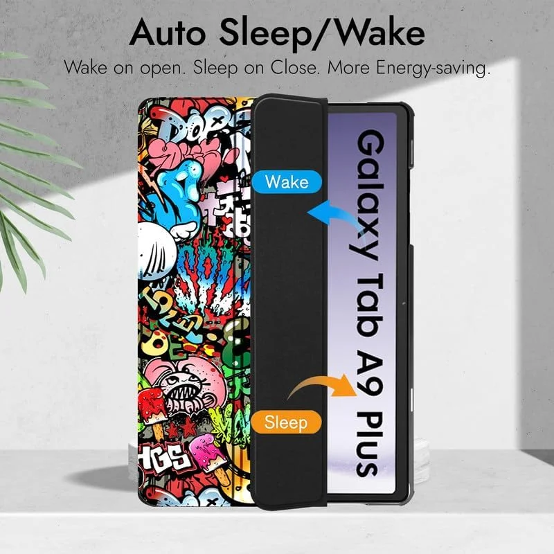 کاور روکش رباستریون برای تبلت سامسونگ گلکسی تب A9 پلاس 11 اینچی، کاور تاشو برای تبلت سامسونگ تب A9 پلاس / کاور تب A9+ [پشتیبانی از حالت خواب/بیدار خودکار] - Hippy