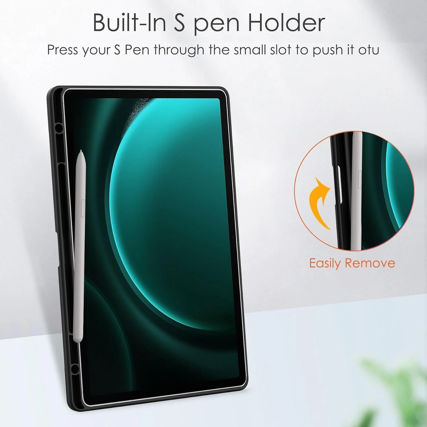 کاور هوشمند تبلت سه تایی سازگار با Samsung Galaxy Tab S9 FE Plus 12.4 اینچ SM-X610/SM-X616، کاور محافظ پشتی شفاف باریک TPU با پایه و ضد ضربه به همراه جای مدادی، قابلیت بیدار شدن/خواب خودکار. مشکی کاور هوشمند تبلت سه تایی سازگار با Samsung Galaxy Tab S9 FE Plus 12.4 اینچ SM-X610/SM-X616، کاور محافظ پشتی شفاف باریک TPU با پایه و ضد ضربه به همراه جای مدادی، قابلیت بیدار شدن/خواب خودکار. مشکی