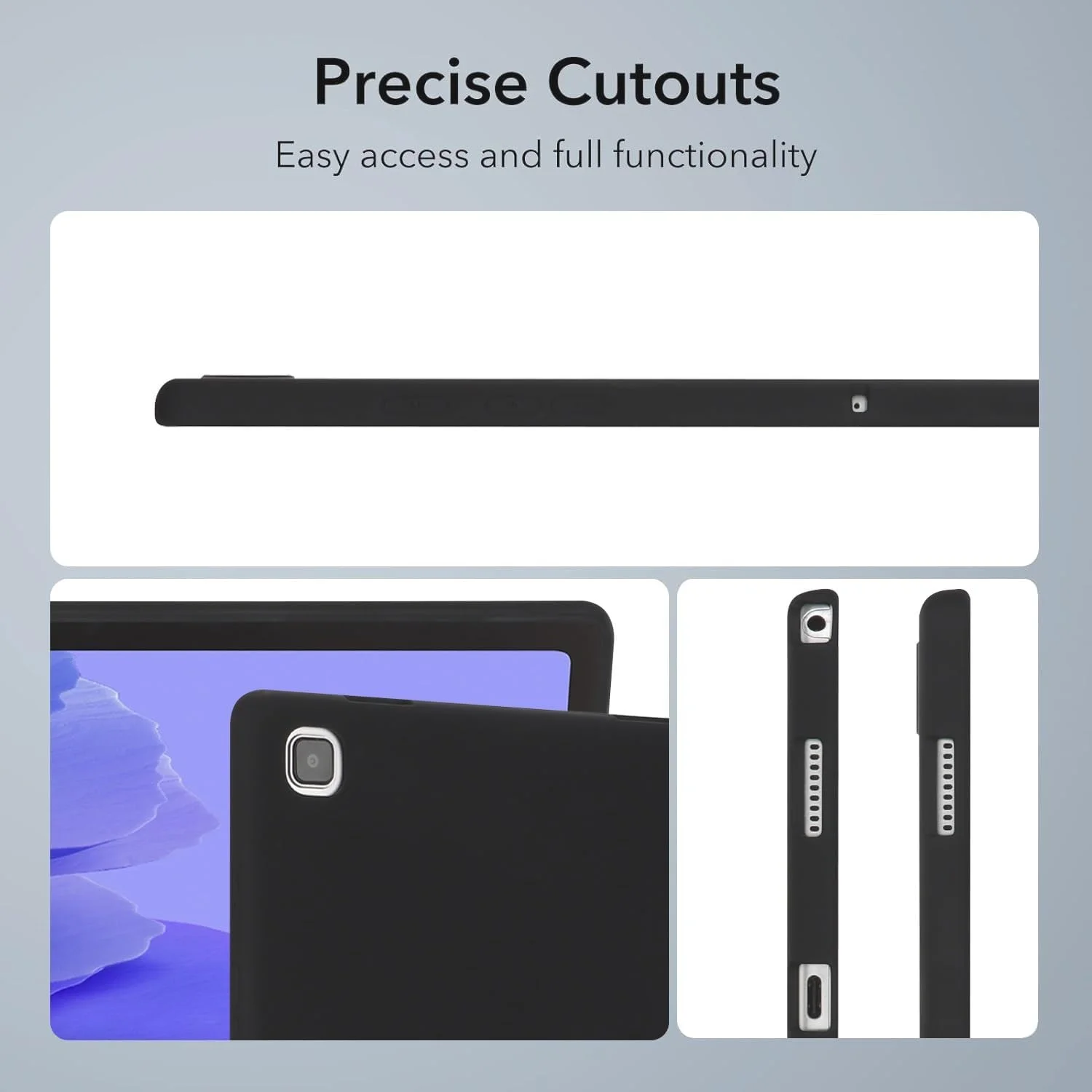 محافظ تبلت، کیف تبلت سازگار با Samsung Galaxy Tab A7 Lite 8.7"T220/T225 2021، قاب محافظ TPU نرم و باریک ضد ضربه، لوازم جانبی تبلت با پوشش هوشمند سبک و باریک (رنگ: مشکی) محافظ تبلت، کیف تبلت سازگار با Samsung Galaxy Tab A7 Lite 8.7"T220/T225 2021، قاب محافظ TPU نرم و باریک ضد ضربه، لوازم جانبی تبلت با پوشش هوشمند سبک و باریک (رنگ: مشکی)