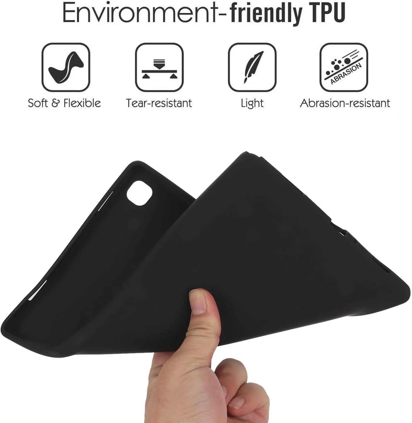 محافظ تبلت، کیف تبلت سازگار با Samsung Galaxy Tab A7 Lite 8.7"T220/T225 2021، قاب محافظ TPU نرم و باریک ضد ضربه، لوازم جانبی تبلت با پوشش هوشمند سبک و باریک (رنگ: مشکی) محافظ تبلت، کیف تبلت سازگار با Samsung Galaxy Tab A7 Lite 8.7"T220/T225 2021، قاب محافظ TPU نرم و باریک ضد ضربه، لوازم جانبی تبلت با پوشش هوشمند سبک و باریک (رنگ: مشکی)