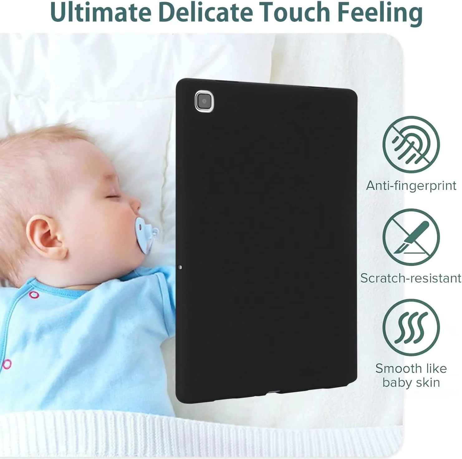 محافظ تبلت، کیف تبلت سازگار با Samsung Galaxy Tab A7 Lite 8.7"T220/T225 2021، قاب محافظ TPU نرم و باریک ضد ضربه، لوازم جانبی تبلت با پوشش هوشمند سبک و باریک (رنگ: مشکی) محافظ تبلت، کیف تبلت سازگار با Samsung Galaxy Tab A7 Lite 8.7"T220/T225 2021، قاب محافظ TPU نرم و باریک ضد ضربه، لوازم جانبی تبلت با پوشش هوشمند سبک و باریک (رنگ: مشکی)