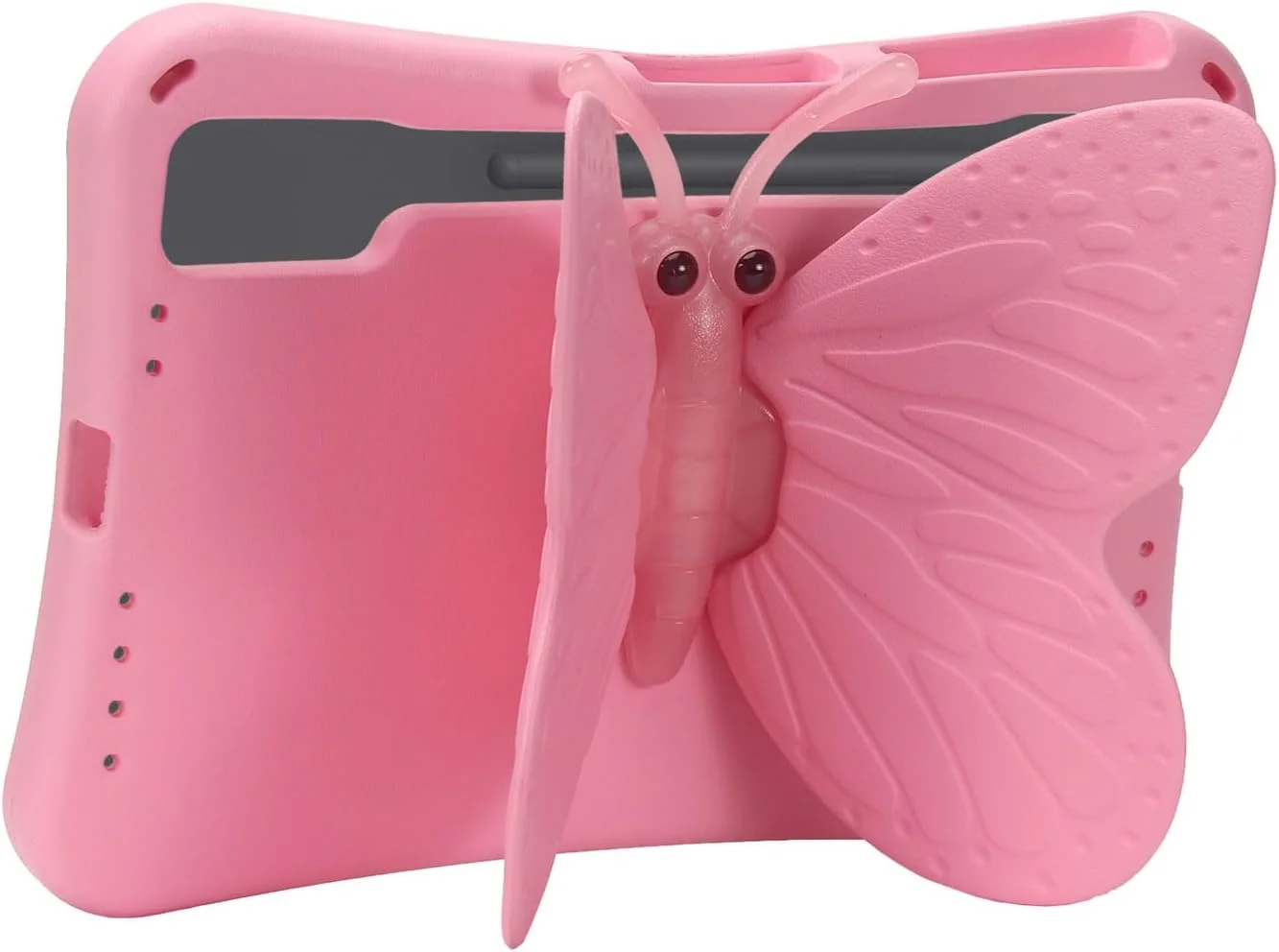 کیف تبلت کودکانه nincyee برای Samsung Galaxy Tab S9+ 12.4 اینچ 2023، روکش مقاوم در برابر ضربه EVA با نگهدارنده مداد، پایه تاشو، کیف کارتونی پروانه ای چرخان برای سرگرمی کودکان