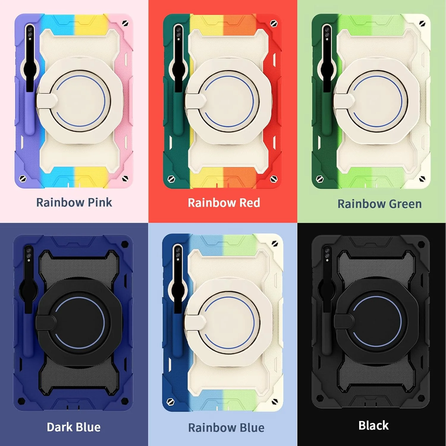 کیف سیلیکونی تبلت nincyee برای Samsung Galaxy Tab S10 FE+ 13.1 اینچ، قاب محافظ سنگین و ضد ضربه با نگهدارنده قلم، بند شانه، حلقه بزرگ چرخان و پایه آویز برای کودکان کیف سیلیکونی تبلت nincyee برای Samsung Galaxy Tab S10 FE+ 13.1 اینچ، قاب محافظ سنگین و ضد ضربه با نگهدارنده قلم، بند شانه، حلقه بزرگ چرخان و پایه آویز برای کودکان