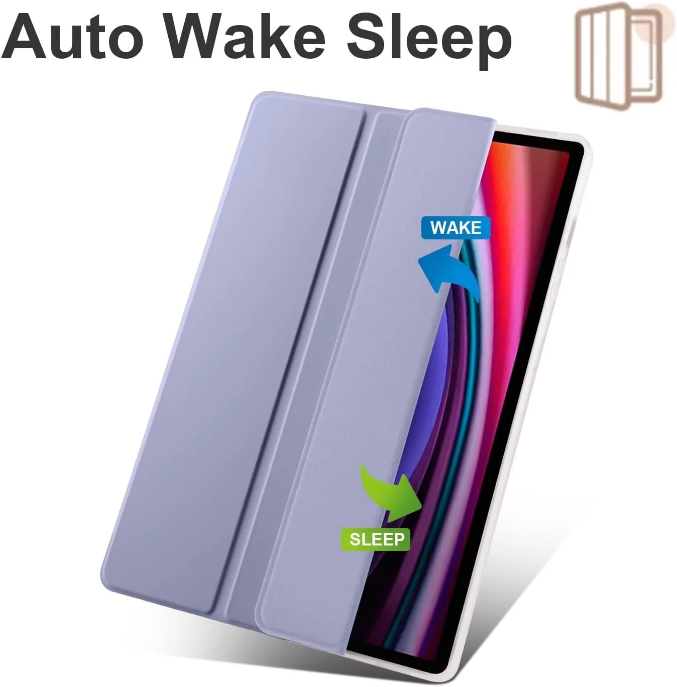 کاور شفاف تبلت سازگار با سامسونگ گلکسی تب S10 FE+ Plus 13.1 اینچ (SM-X620/X626)، کاور باریک TPU با قابلیت بیدار/خواب خودکار، کاور محافظ سبک وزن هوشمند با جای مدادی، کاور ضد ضربه. بنفش