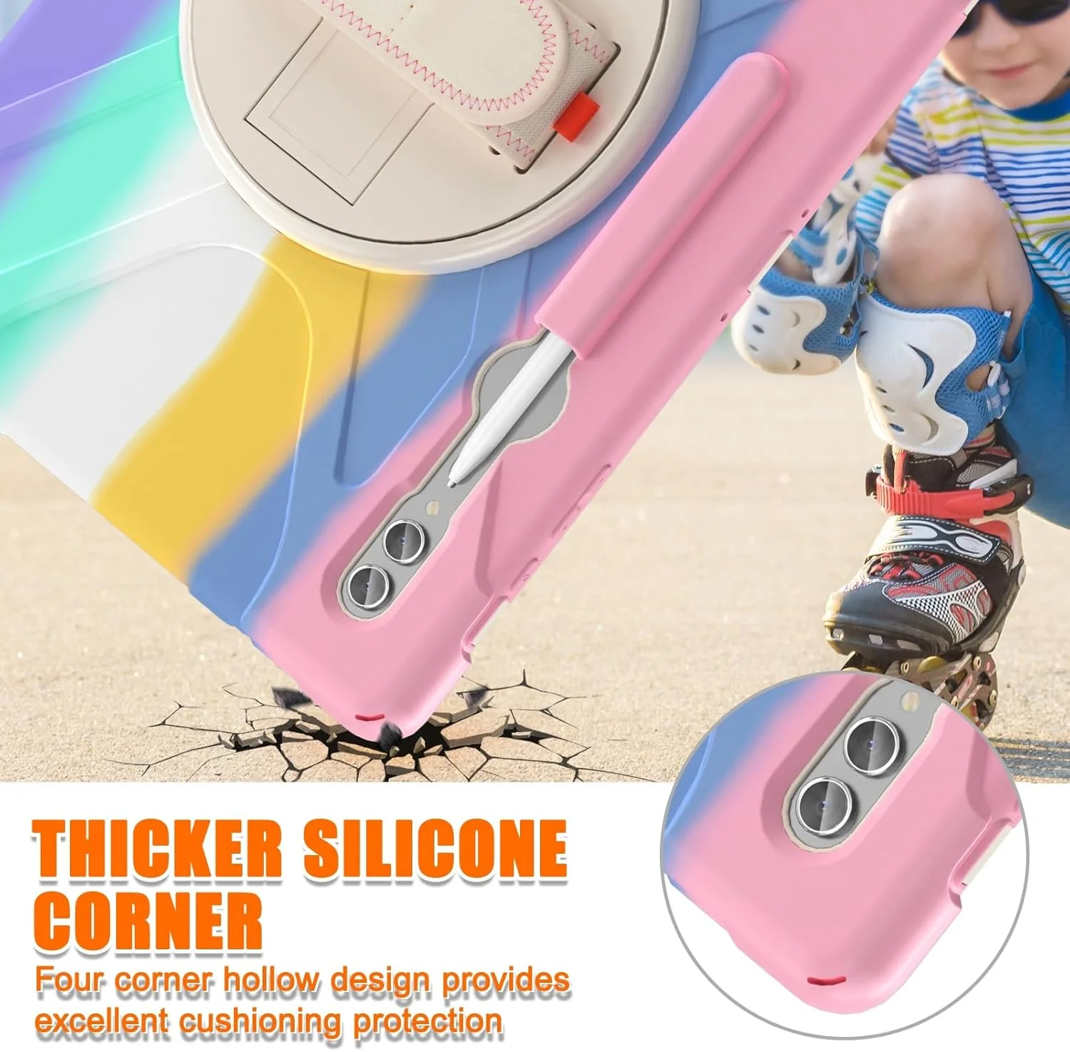 کیف محافظ تبلت سازگار با تبلت سامسونگ گلکسی تب S9 Ultra سایز 14.6 اینچ مدل 2023 SM-X910/X916B/X918U به همراه جای قلم، مقاوم در برابر ضربه و افتادن، دارای بند شانه ای مناسب کودکان کیف محافظ تبلت سازگار با تبلت سامسونگ گلکسی تب S9 Ultra سایز 14.6 اینچ مدل 2023 SM-X910/X916B/X918U به همراه جای قلم، مقاوم در برابر ضربه و افتادن، دارای بند شانه ای مناسب کودکان