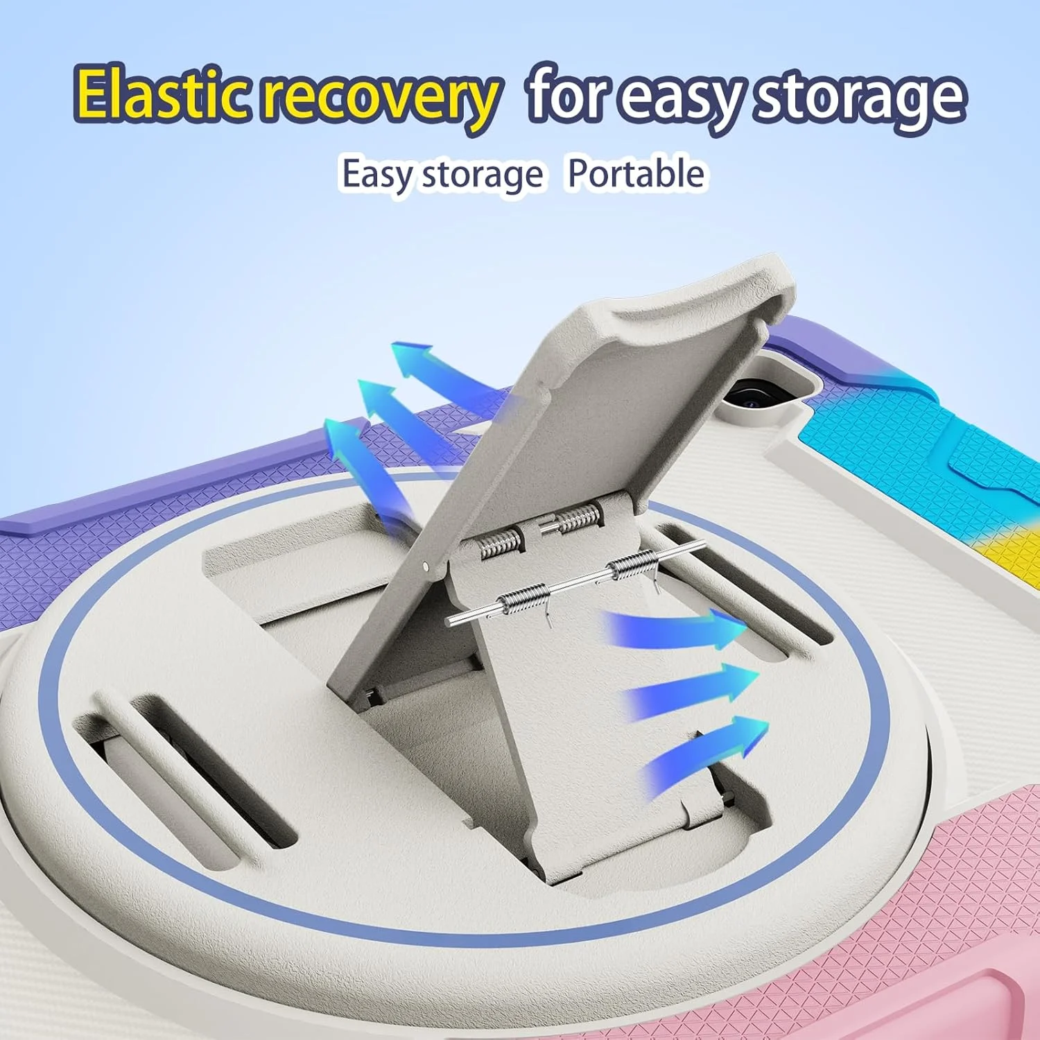 کیف تبلت nincyee برای Samsung Galaxy Tab S6 Lite، کیف سیلیکونی رنگین کمانی مقاوم در برابر ضربه برای کودکان با جای مداد، بند شانه، پایه تاشو چرخشی، بند دستی کیف تبلت nincyee برای Samsung Galaxy Tab S6 Lite، کیف سیلیکونی رنگین کمانی مقاوم در برابر ضربه برای کودکان با جای مداد، بند شانه، پایه تاشو چرخشی، بند دستی