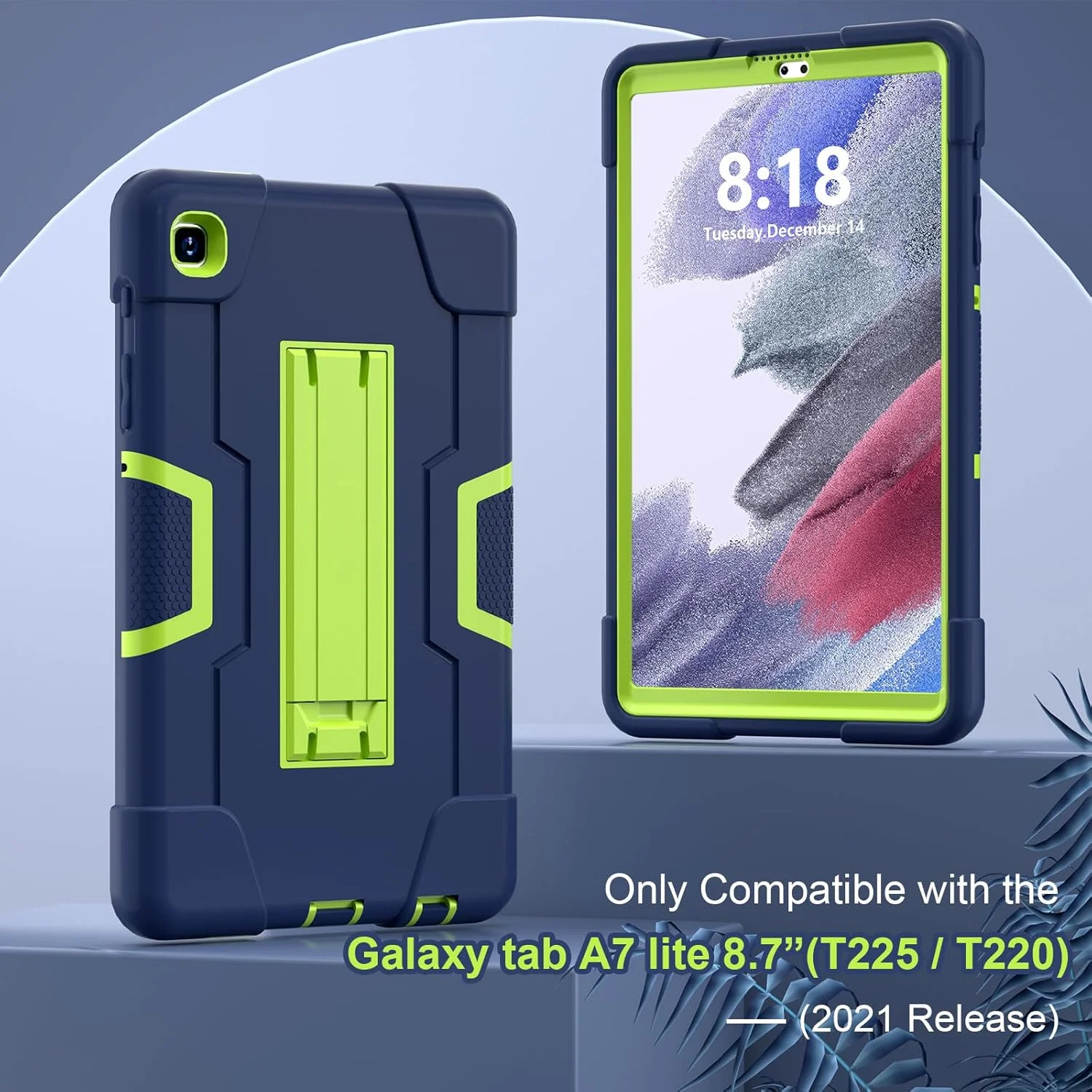 کیف تبلت با پایه سازگار با Samsung Galaxy Tab A7 Lite 8.4 اینچ 2021 SM-T220/T225، کاور محافظ سنگین هیبریدی، کیف محافظ مقاوم در برابر ضربه TPU با پایه. سرمه ای + سبز کیف تبلت با پایه سازگار با Samsung Galaxy Tab A7 Lite 8.4 اینچ 2021 SM-T220/T225، کاور محافظ سنگین هیبریدی، کیف محافظ مقاوم در برابر ضربه TPU با پایه. سرمه ای + سبز