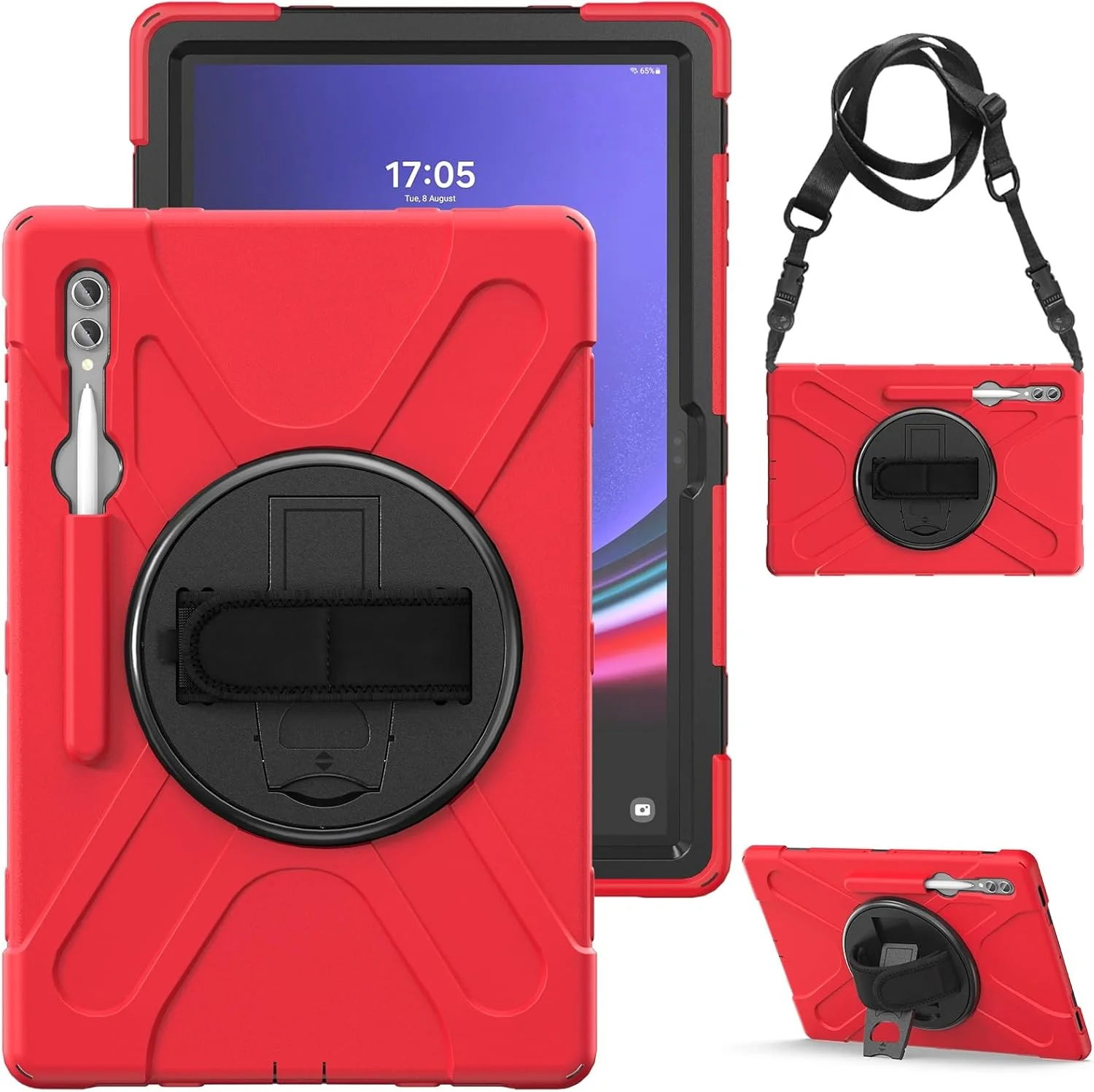 کیف تبلت سازگار با Samsung Galaxy Tab S10 Ultra 14.6 اینچ 2024 SM-X920 با جای قلم، محافظ سنگین و مقاوم در برابر ضربه و افتادن، بند شانه ای، روکش محافظ برای کودکان کیف تبلت سازگار با Samsung Galaxy Tab S10 Ultra 14.6 اینچ 2024 SM-X920 با جای قلم، محافظ سنگین و مقاوم در برابر ضربه و افتادن، بند شانه ای، روکش محافظ برای کودکان