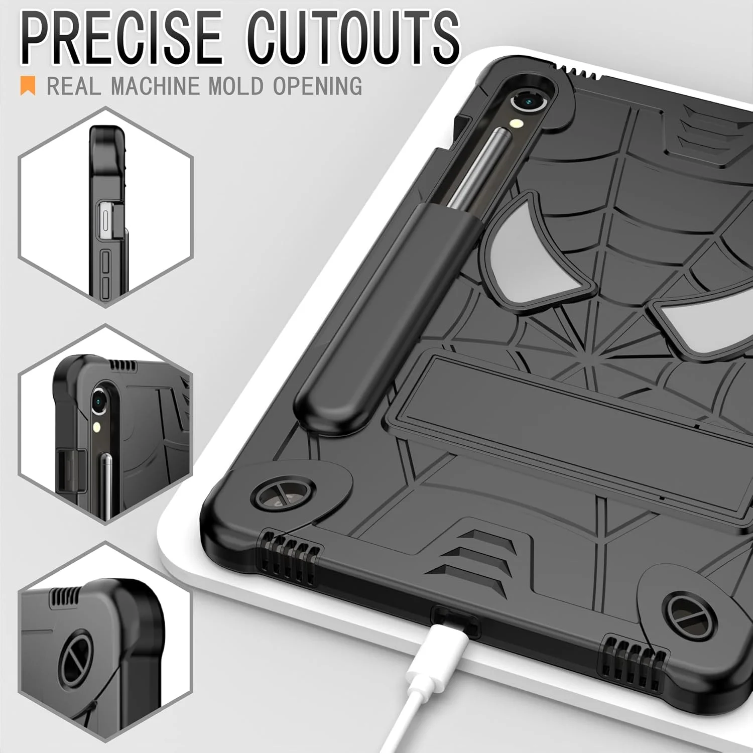 کیف محافظ تبلت، مناسب برای تبلت کودکان، سازگار با تبلت سامسونگ گلکسی تب S9 FE SM-X510/SM-X516 11 اینچ، کاور محافظ ضد ضربه و مقاوم با پایه داخلی + بند شانه (Co