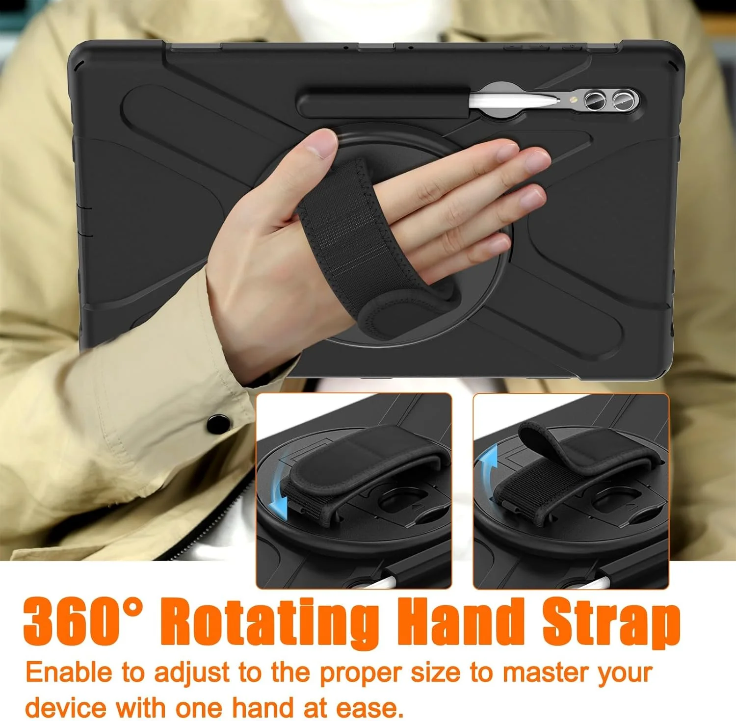 کیف تبلت سازگار با Samsung Galaxy Tab S10 Ultra 14.6 اینچ 2024 SM-X920، کیف محافظ سنگین و مقاوم در برابر ضربه با جای قلم، بند شانه ای، پوشش محافظ (مشکی) کیف تبلت سازگار با Samsung Galaxy Tab S10 Ultra 14.6 اینچ 2024 SM-X920، کیف محافظ سنگین و مقاوم در برابر ضربه با جای قلم، بند شانه ای، پوشش محافظ (مشکی)