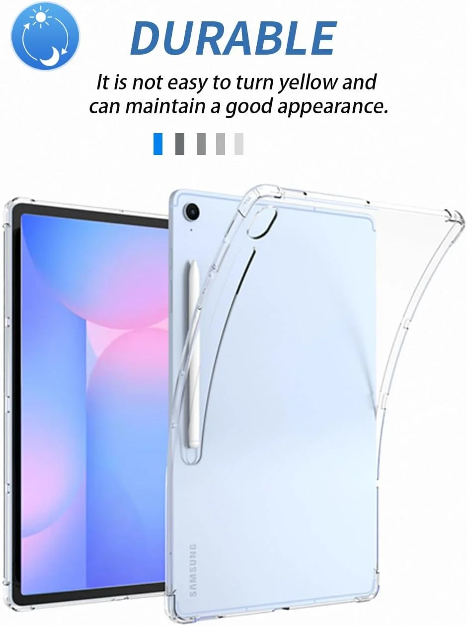 Case for Samsung Galaxy S10 FE+ Tablet 13.1 inch, yystao Airbag Soft TPU Protective Case Cover Compatible with Galaxy Tab S10 FE+, Shockproof, Scratch-Resistant & Slim Fit, Clear Case for Samsung Galaxy S10 FE+ Tablet 13.1 inch, yystao Airbag Soft TPU Protective Case Cover Compatible with Galaxy Tab S10 FE+, Shockproof, Scratch-Resistant & Slim Fit, Clear