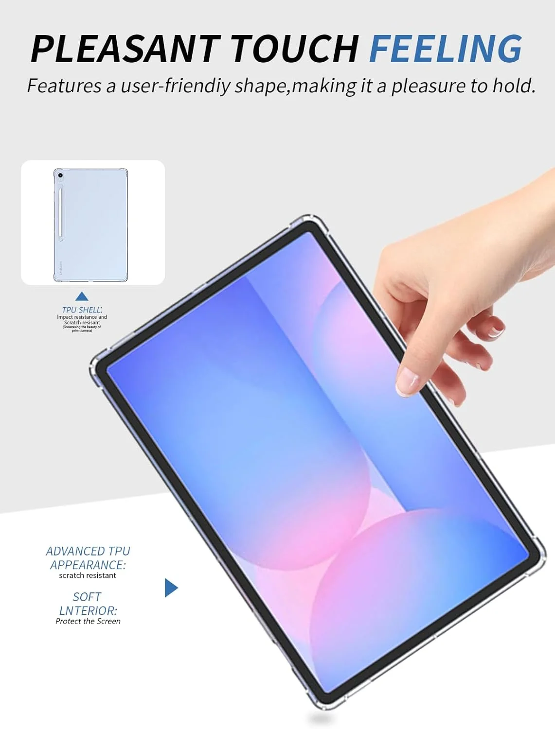 Case for Samsung Galaxy S10 FE+ Tablet 13.1 inch, yystao Airbag Soft TPU Protective Case Cover Compatible with Galaxy Tab S10 FE+, Shockproof, Scratch-Resistant & Slim Fit, Clear Case for Samsung Galaxy S10 FE+ Tablet 13.1 inch, yystao Airbag Soft TPU Protective Case Cover Compatible with Galaxy Tab S10 FE+, Shockproof, Scratch-Resistant & Slim Fit, Clear