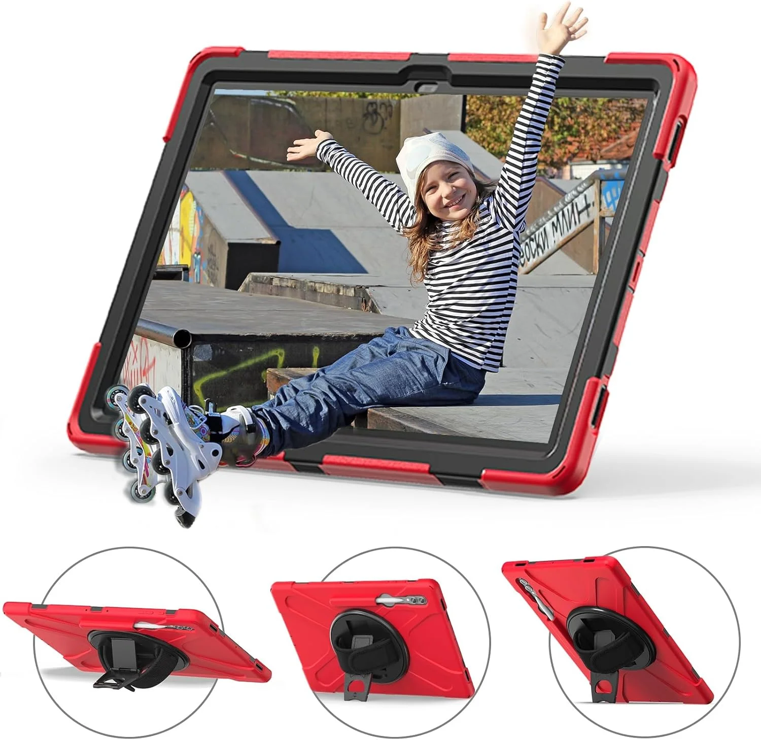 Tablet PC Case Compatible with Samsung Galaxy Tab S10 Ultra 14.6 inch 2024 SM-X920 Case with Pen Holder, Heavy Duty Rugged Shockproof Drop Protection Case Shoulder Strap Protective Cover for Kids Cove Tablet PC Case Compatible with Samsung Galaxy Tab S10 Ultra 14.6 inch 2024 SM-X920 Case with Pen Holder, Heavy Duty Rugged Shockproof Drop Protection Case Shoulder Strap Protective Cover for Kids Cove