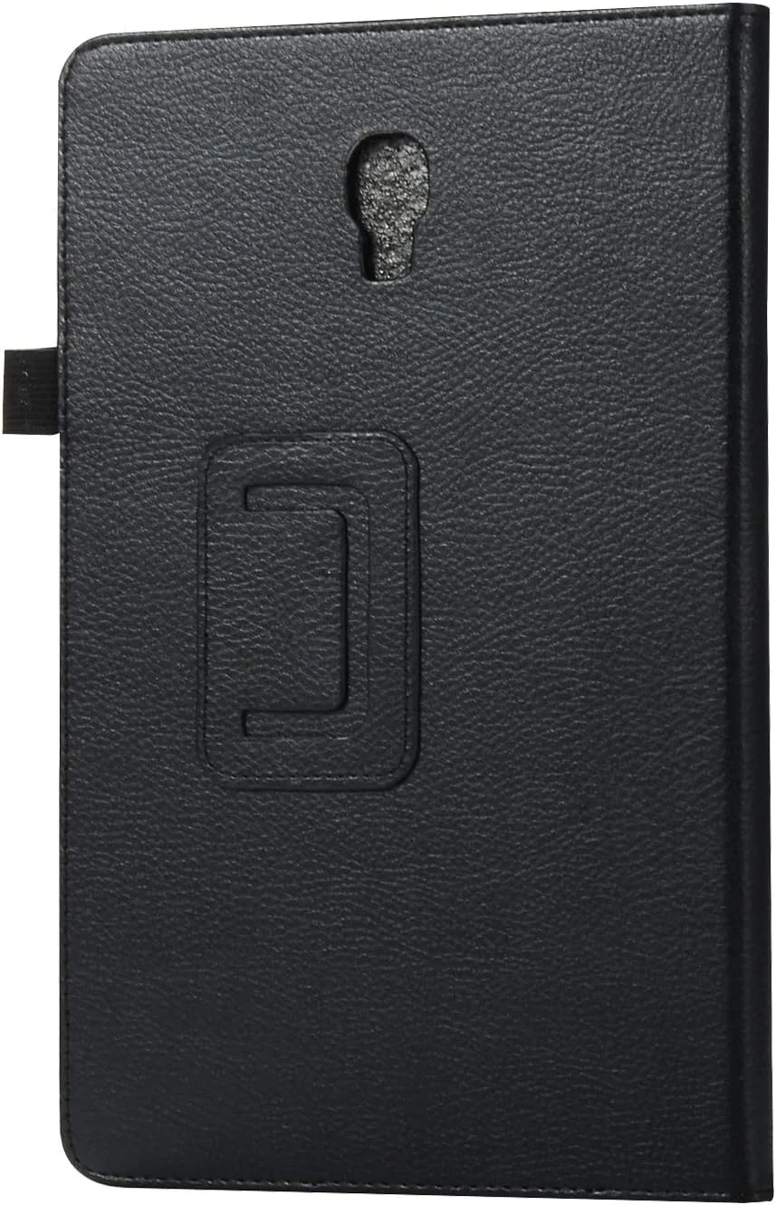 کیف تبلت چرمی با طرح بافت محافظ تبلت سازگار با Samsung Galaxy Tab A 9.7 (SM-T550) محافظ باریک تاشو با روکش پشتی ضد ضربه با نگهدارنده لوازم جانبی تبلت (مشکی)
