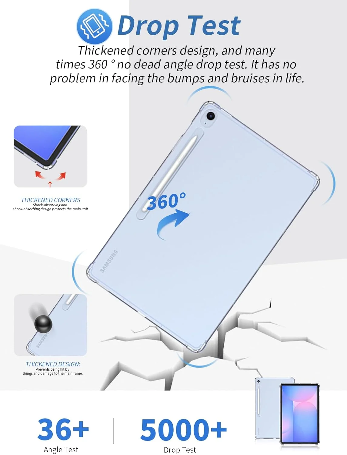 Case for Samsung Galaxy S10 FE+ Tablet 13.1 inch, yystao Airbag Soft TPU Protective Case Cover Compatible with Galaxy Tab S10 FE+, Shockproof, Scratch-Resistant & Slim Fit, Clear Case for Samsung Galaxy S10 FE+ Tablet 13.1 inch, yystao Airbag Soft TPU Protective Case Cover Compatible with Galaxy Tab S10 FE+, Shockproof, Scratch-Resistant & Slim Fit, Clear