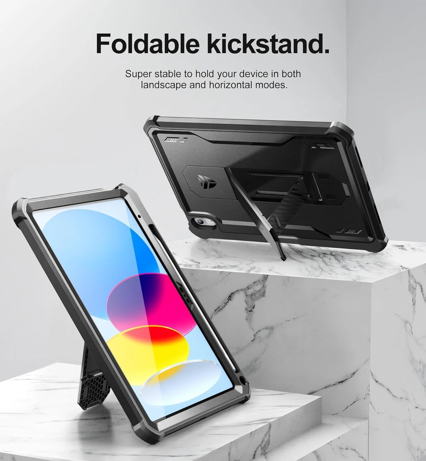 کاور محافظ آیپد نسل 10 دکسنور، 10.9 اینچ (2022)، [دارای محافظ صفحه نمایش و استند] با جای قلم، مقاوم در برابر ضربه، پوشش کامل بدنه برای آیپد نسل 10 - مشکی