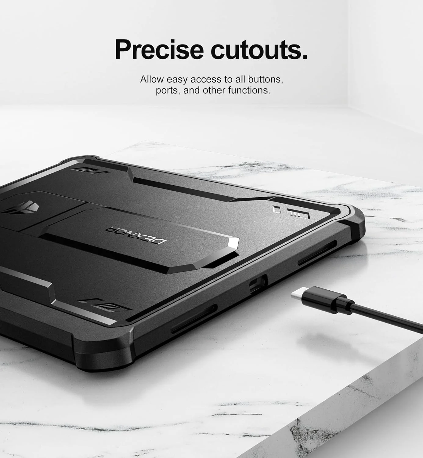 کاور محافظ آیپد نسل 10 دکسنور، 10.9 اینچ (2022)، [دارای محافظ صفحه نمایش و استند] با جای قلم، مقاوم در برابر ضربه، پوشش کامل بدنه برای آیپد نسل 10 - مشکی