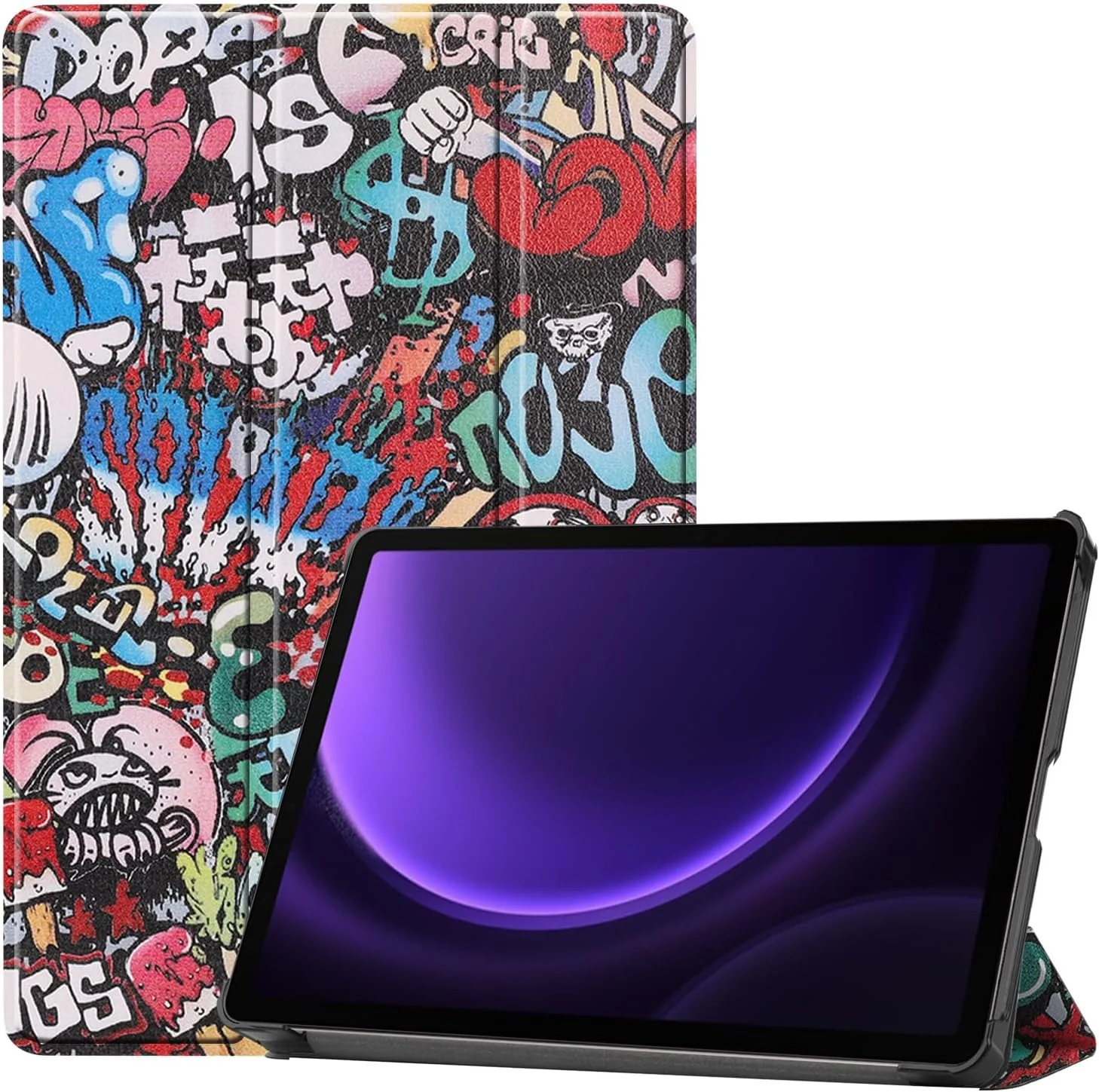 کیف تبلت RanTuo برای Samsung Galaxy Tab S9 FE، چرم PU، سبک و نازک، ضد آب، ضد گرد و غبار، کیف محافظ ضد افتادن برای Samsung Galaxy Tab S9 FE. (گرافیتی) کیف تبلت RanTuo برای Samsung Galaxy Tab S9 FE، چرم PU، سبک و نازک، ضد آب، ضد گرد و غبار، کیف محافظ ضد افتادن برای Samsung Galaxy Tab S9 FE. (گرافیتی)