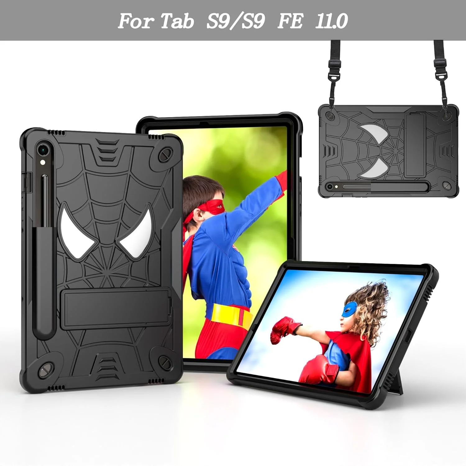 کیف محافظ تبلت، مناسب برای تبلت کودکان، سازگار با Samsung Galaxy Tab S9 FE SM-X510/SM-X516 11 اینچ، کاور محافظ ضد ضربه و مقاوم با پایه داخلی + بند شانه (Co کیف محافظ تبلت، مناسب برای تبلت کودکان، سازگار با Samsung Galaxy Tab S9 FE SM-X510/SM-X516 11 اینچ، کاور محافظ ضد ضربه و مقاوم با پایه داخلی + بند شانه (Co