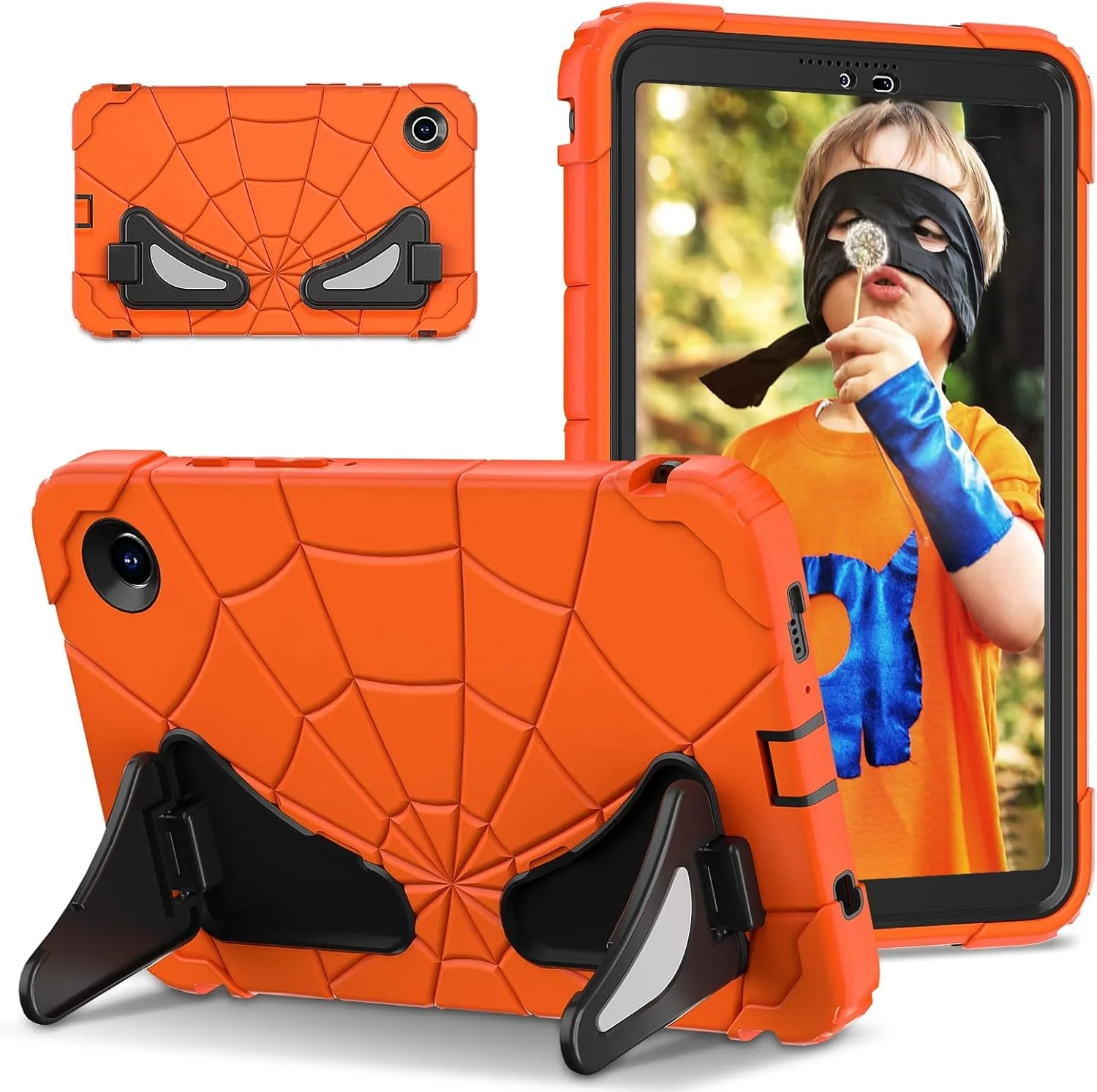 محافظ تبلت سازگار با تبلت سامسونگ گلکسی تب A9 2023 8.7 اینچ مدل SM-X110/X115/X117، قاب با پایه نگهدارنده، مقاوم در برابر ضربه، محافظتی و بادوام با مواد PC سخت + سیلیکونی