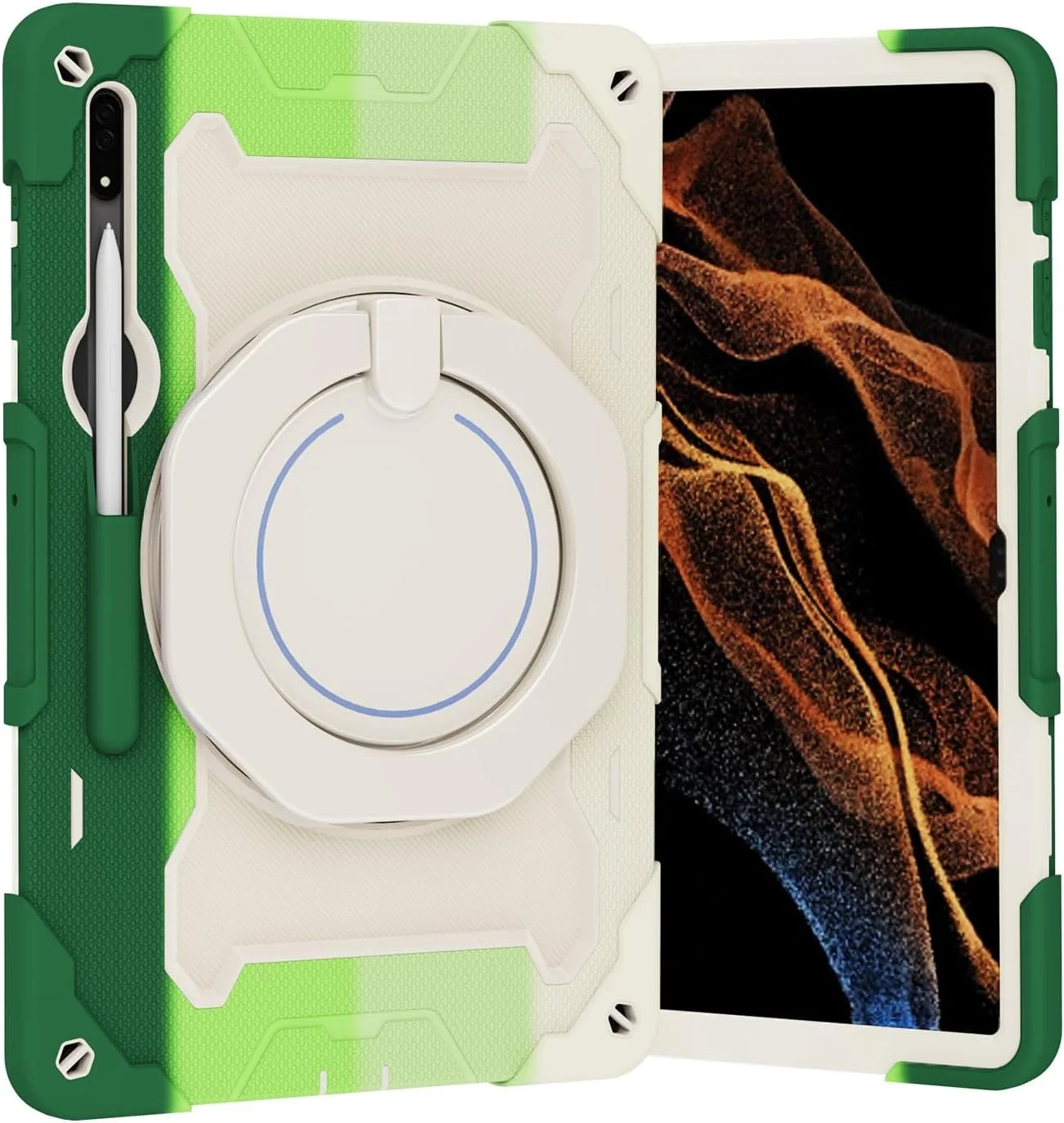 کیف تبلت مسافرتی سازگار با کودکان، سازگار با Samsung Galaxy Tab S9 Ultra 14.6 اینچ 2023 (SM-X910/X916B/X918U)، کیف پایه چرخان 360 درجه، سه در یک Infran کیف تبلت مسافرتی سازگار با کودکان، سازگار با Samsung Galaxy Tab S9 Ultra 14.6 اینچ 2023 (SM-X910/X916B/X918U)، کیف پایه چرخان 360 درجه، سه در یک Infran
