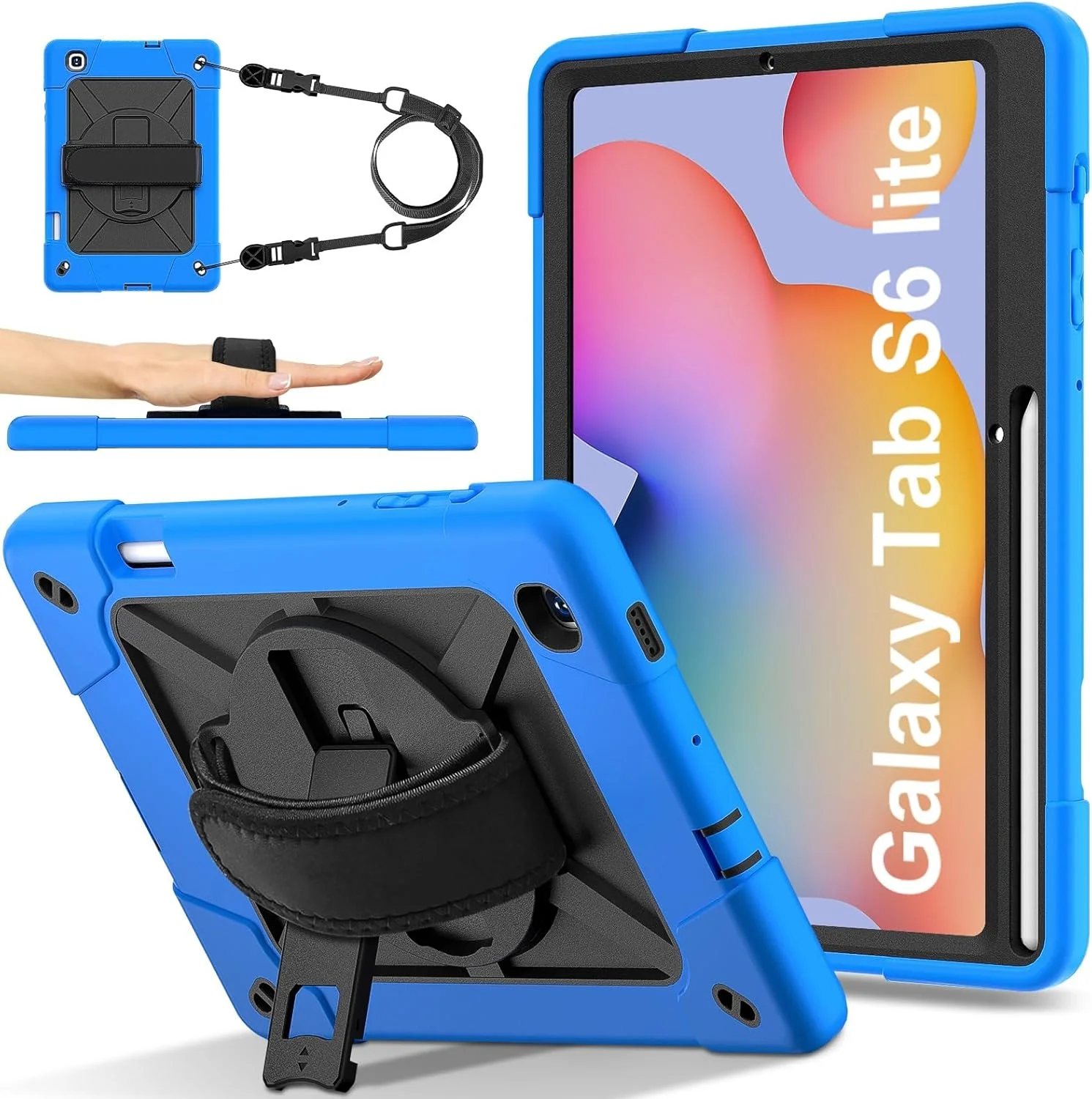 کیف تبلت PC سازگار با Samsung Galaxy Tab S6 Lite 10.4 اینچ 2020 (SH-P610/P615)، محافظ ضربه گیر تمام بدنه با بند مچی، پایه و محافظ نگهدارنده مداد (Dar) کیف تبلت PC سازگار با Samsung Galaxy Tab S6 Lite 10.4 اینچ 2020 (SH-P610/P615)، محافظ ضربه گیر تمام بدنه با بند مچی، پایه و محافظ نگهدارنده مداد (Dar)