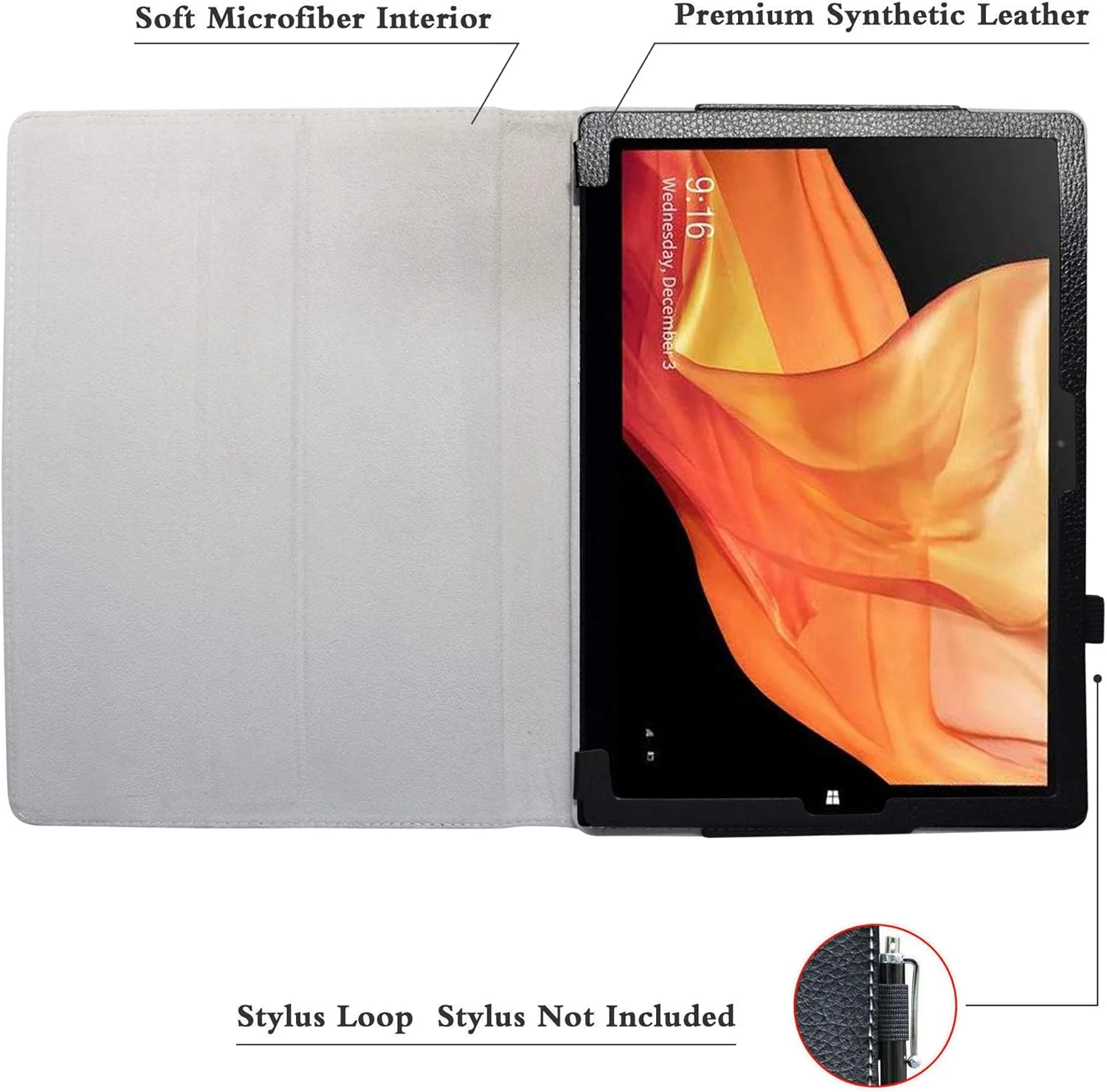 کیف تبلت Bige برای تبلت CHUWI UBook Pro، کیف چرمی تاشو با قابلیت استند دو حالته برای تبلت 12.3 اینچی CHUWI UBook Pro (مناسب برای تبلت 11.6 اینچی CHUWI UBook نیست)، مشکی کیف تبلت Bige برای تبلت CHUWI UBook Pro، کیف چرمی تاشو با قابلیت استند دو حالته برای تبلت 12.3 اینچی CHUWI UBook Pro (مناسب برای تبلت 11.6 اینچی CHUWI UBook نیست)، مشکی