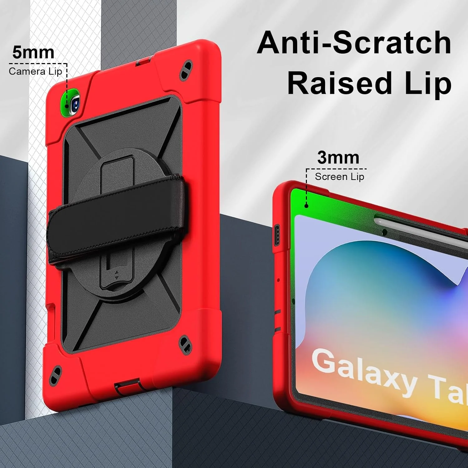 کیف تبلت سازگار با Samsung Galaxy Tab S6 Lite 10.4 اینچ 2020 (SH-P610/P615)، محافظ ضربه گیر تمام بدنه با بند مچی و پایه، محافظ نگهدارنده مداد (قرمز) کیف تبلت سازگار با Samsung Galaxy Tab S6 Lite 10.4 اینچ 2020 (SH-P610/P615)، محافظ ضربه گیر تمام بدنه با بند مچی و پایه، محافظ نگهدارنده مداد (قرمز)
