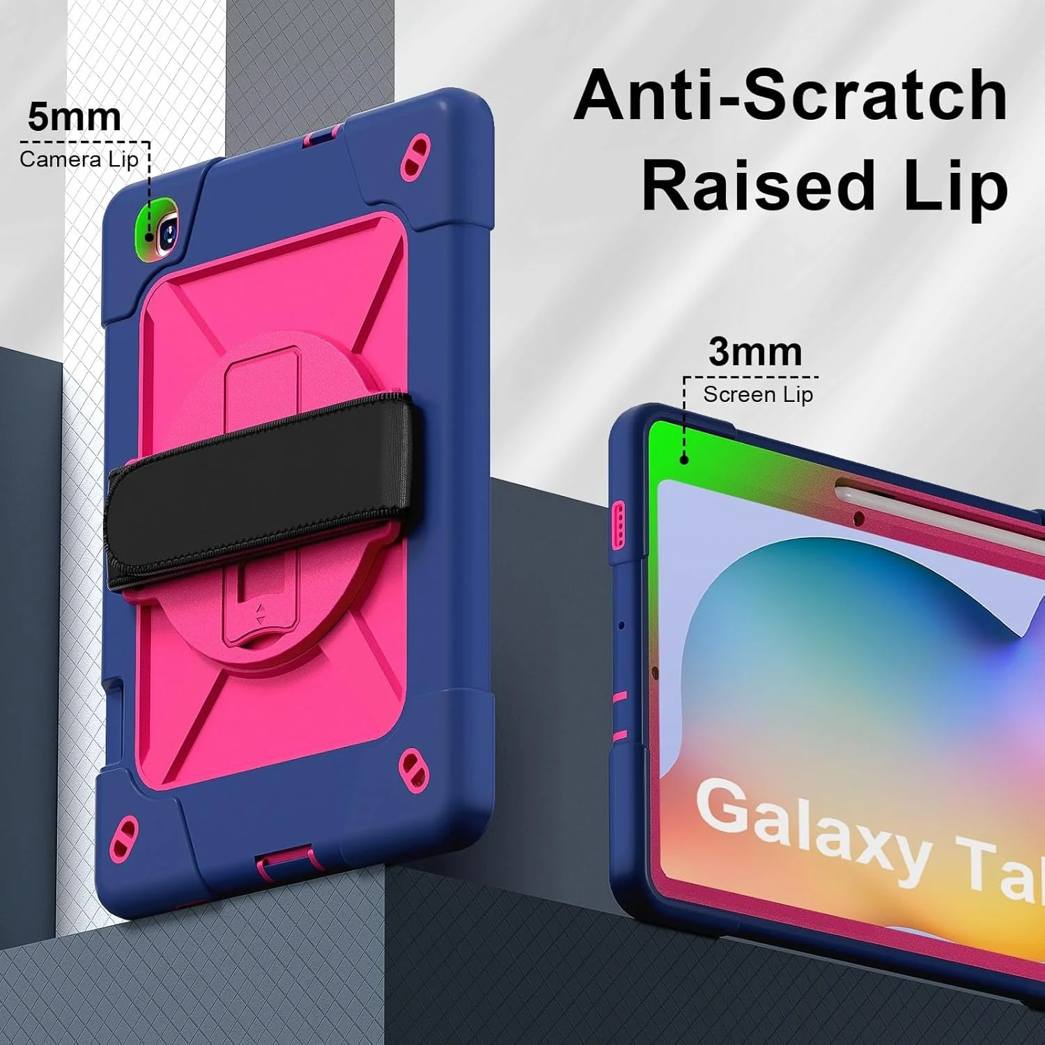 کیف تبلت سازگار با Samsung Galaxy Tab S6 Lite 10.4 P613/P619 2022، محافظ ضربه گیر سنگین و بادوام با بند مچی، پایه و محافظ جای مدادی (آبی نفتی + R) کیف تبلت سازگار با Samsung Galaxy Tab S6 Lite 10.4 P613/P619 2022، محافظ ضربه گیر سنگین و بادوام با بند مچی، پایه و محافظ جای مدادی (آبی نفتی + R)