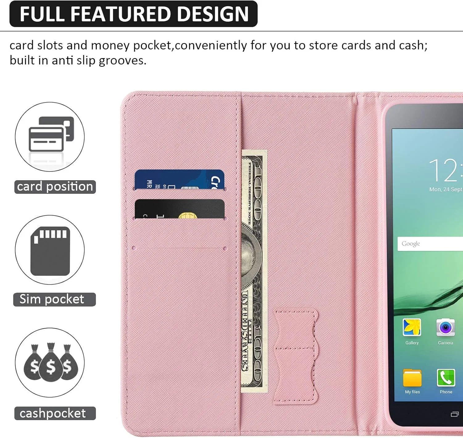 کیف تبلت Dteck Galaxy Tab S2 8.0، کیف محافظ چرمی PU با قابلیت استند و خواب/بیدار شدن خودکار، دارای جای کارت و کیف پول، مناسب برای تبلت Samsung Galaxy Tab S2 8.0 مدل های T710 T715 T713 (عرضه شده در سال 2015) - طرح شن رنگین کمانی کیف تبلت Dteck Galaxy Tab S2 8.0، کیف محافظ چرمی PU با قابلیت استند و خواب/بیدار شدن خودکار، دارای جای کارت و کیف پول، مناسب برای تبلت Samsung Galaxy Tab S2 8.0 مدل های T710 T715 T713 (عرضه شده در سال 2015) - طرح شن رنگین کمانی