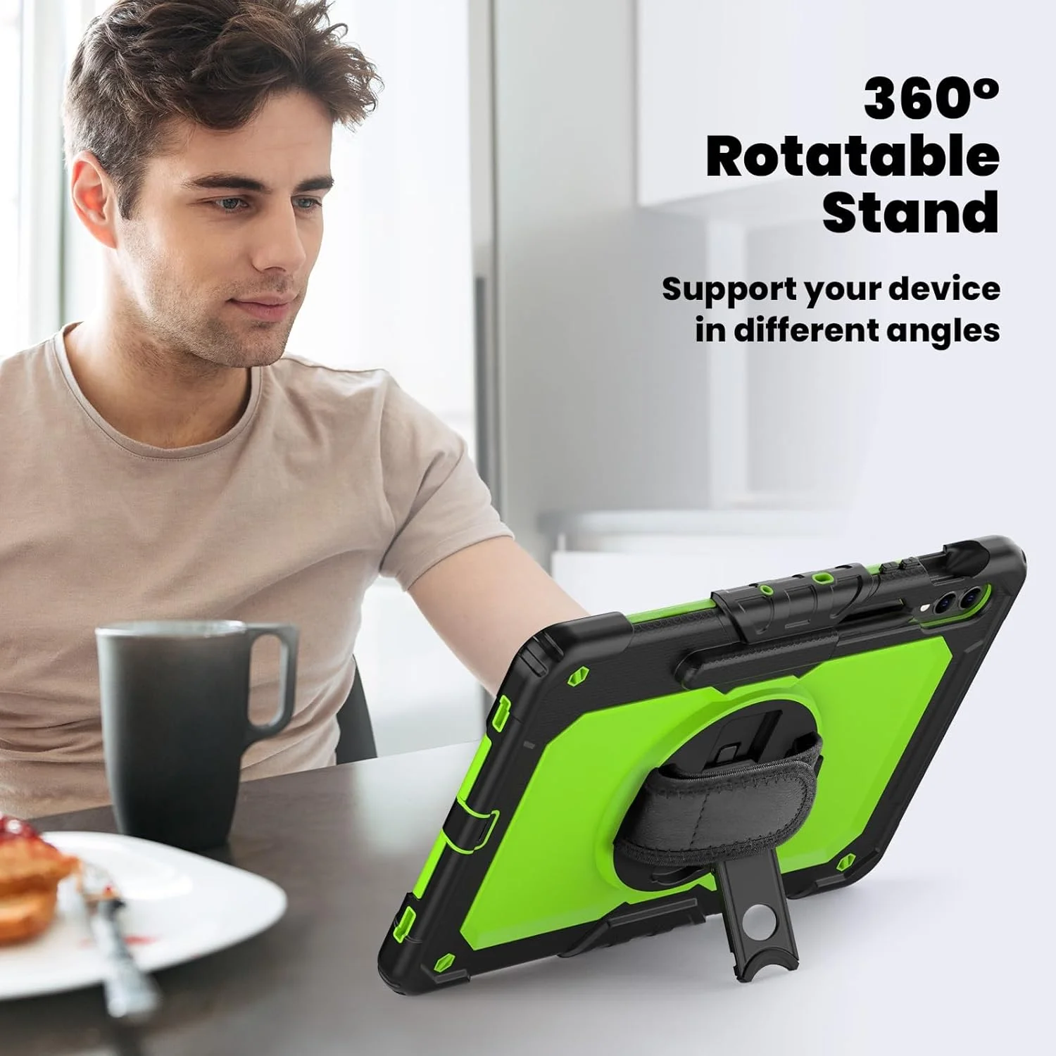 محافظ تبلت سازگار با سامسونگ گلکسی تب S10 پلاس 12.4 اینچ 2024 SM-X820، قاب TPU ضد ضربه و مقاوم، کاور محافظ با محافظ صفحه نمایش، پایه چرخان 360 درجه + بند دستی + بند شانه محافظ تبلت سازگار با سامسونگ گلکسی تب S10 پلاس 12.4 اینچ 2024 SM-X820، قاب TPU ضد ضربه و مقاوم، کاور محافظ با محافظ صفحه نمایش، پایه چرخان 360 درجه + بند دستی + بند شانه