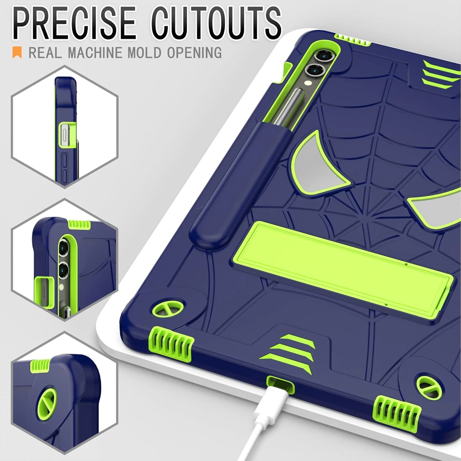 کیف تبلت کودکانه سازگار با تبلت سامسونگ گلکسی تب S9 پلاس 12.4 اینچ 2023 X810/X816B/X818U، کاور محافظ ضد ضربه و مقاوم با پایه داخلی + بند شانه ای کیف تبلت کودکانه سازگار با تبلت سامسونگ گلکسی تب S9 پلاس 12.4 اینچ 2023 X810/X816B/X818U، کاور محافظ ضد ضربه و مقاوم با پایه داخلی + بند شانه ای