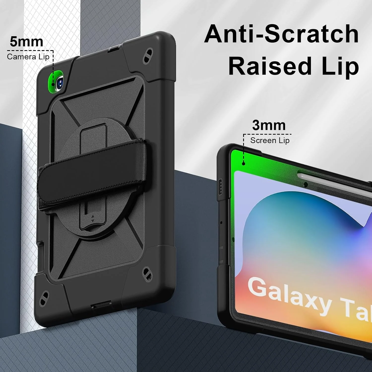 کیف تبلت، سازگار با تبلت سامسونگ گلکسی تب S6 Lite 10.4 P613/P619 2022، کاور محافظ ضد ضربه تمام بدنه با بند مچی و استند، محافظ جای مدادی (مشکی) کیف تبلت، سازگار با تبلت سامسونگ گلکسی تب S6 Lite 10.4 P613/P619 2022، کاور محافظ ضد ضربه تمام بدنه با بند مچی و استند، محافظ جای مدادی (مشکی)