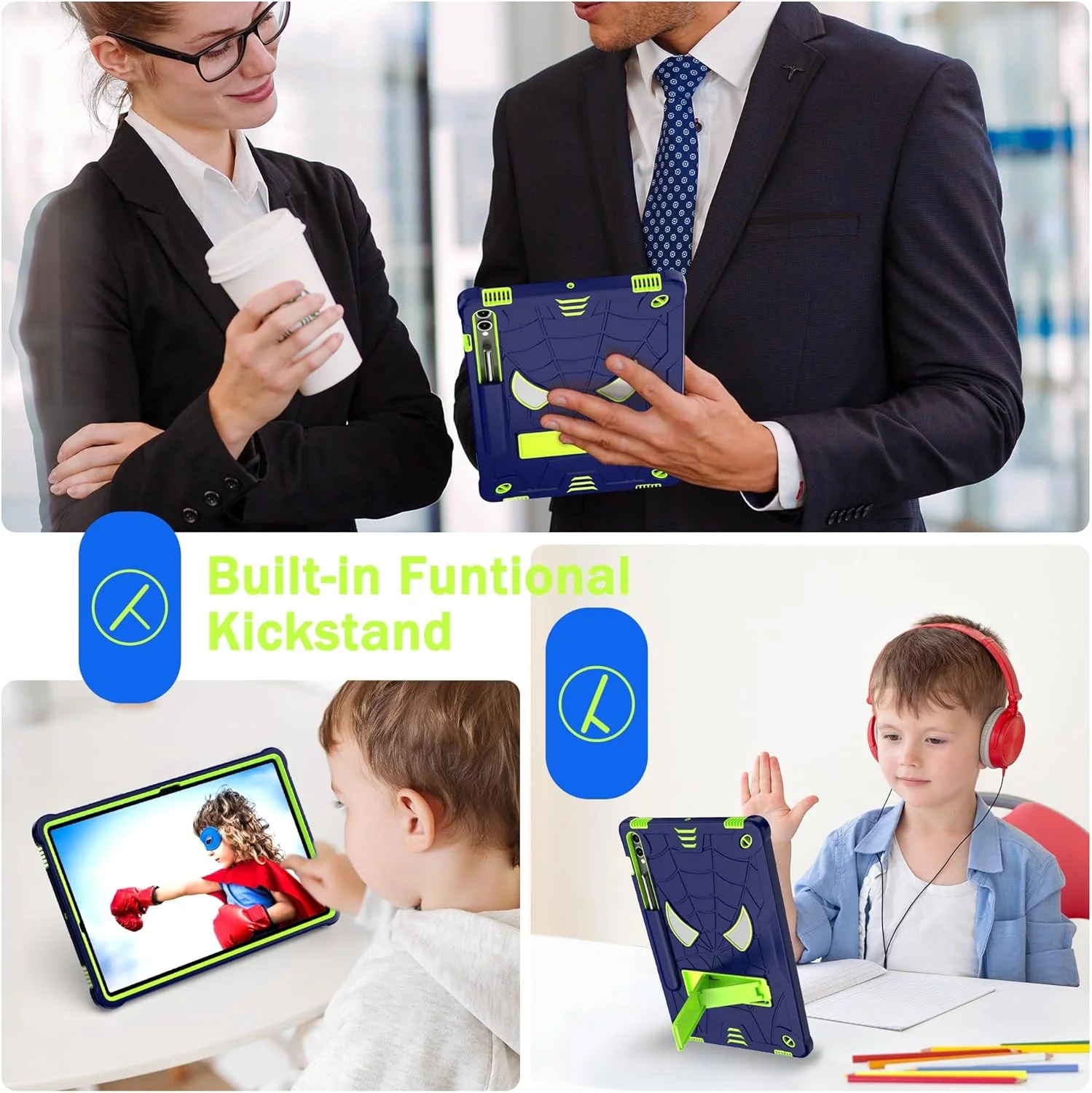 Protective Tablet PC Case Tablet Children's Case Compatible with Samsung Galaxy Tab S9 FE Plus Case SM-X610/SM-X616 12.4inch,Protective Cover Shockproof and Resistant Case with Built-in Holder+Shoulde Protective Tablet PC Case Tablet Children's Case Compatible with Samsung Galaxy Tab S9 FE Plus Case SM-X610/SM-X616 12.4inch,Protective Cover Shockproof and Resistant Case with Built-in Holder+Shoulde