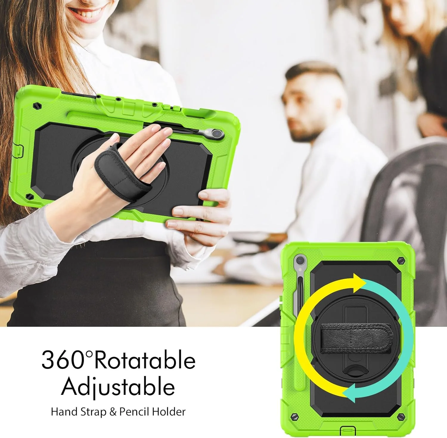 کیف محافظ تبلت سنگین نینسی برای سامسونگ گلکسی تب S9 11 اینچ / S9 FE 10.9 اینچ، کاور سیلیکونی ضد ضربه رنگین کمانی 3 در 1 با نگهدارنده مداد، بند شانه، بند دستی، پایه تاشو کیف محافظ تبلت سنگین نینسی برای سامسونگ گلکسی تب S9 11 اینچ / S9 FE 10.9 اینچ، کاور سیلیکونی ضد ضربه رنگین کمانی 3 در 1 با نگهدارنده مداد، بند شانه، بند دستی، پایه تاشو