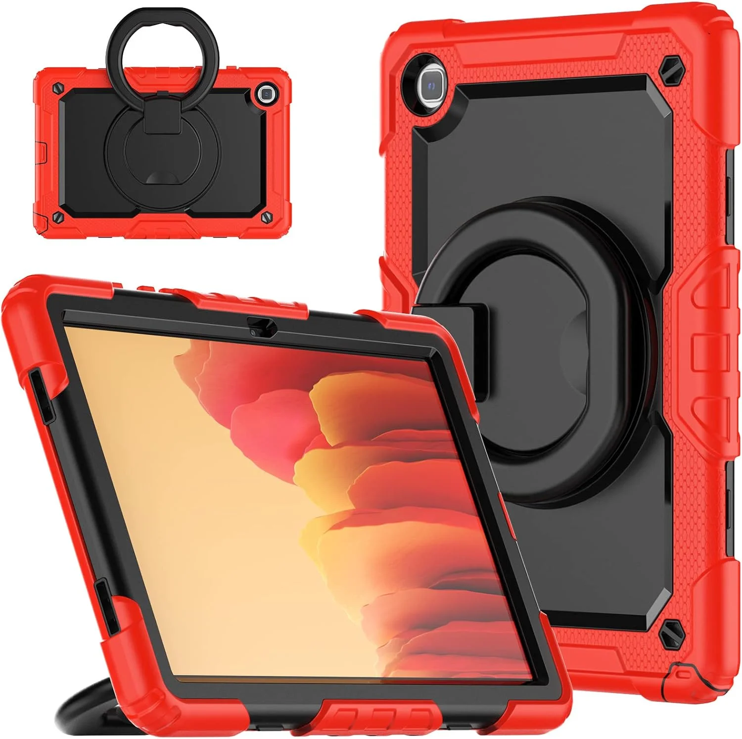 کیف محافظ تبلت سنگین نینسی برای سامسونگ گلکسی تب A7 10.4 اینچ، کاور سیلیکونی ضد ضربه 3 در 1 با نگهدارنده مداد، بند شانه، پایه تاشو نامرئی