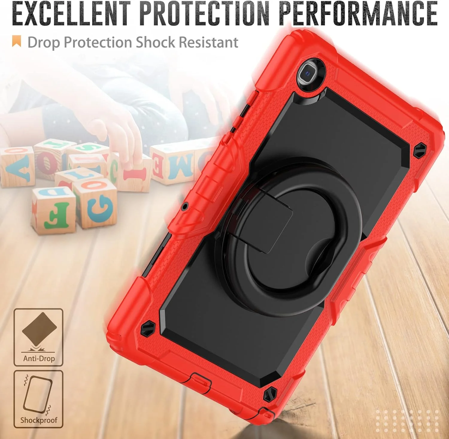 کیف محافظ تبلت سنگین نینسی برای سامسونگ گلکسی تب A7 10.4 اینچ، کاور سیلیکونی ضد ضربه 3 در 1 با نگهدارنده مداد، بند شانه، پایه تاشو نامرئی