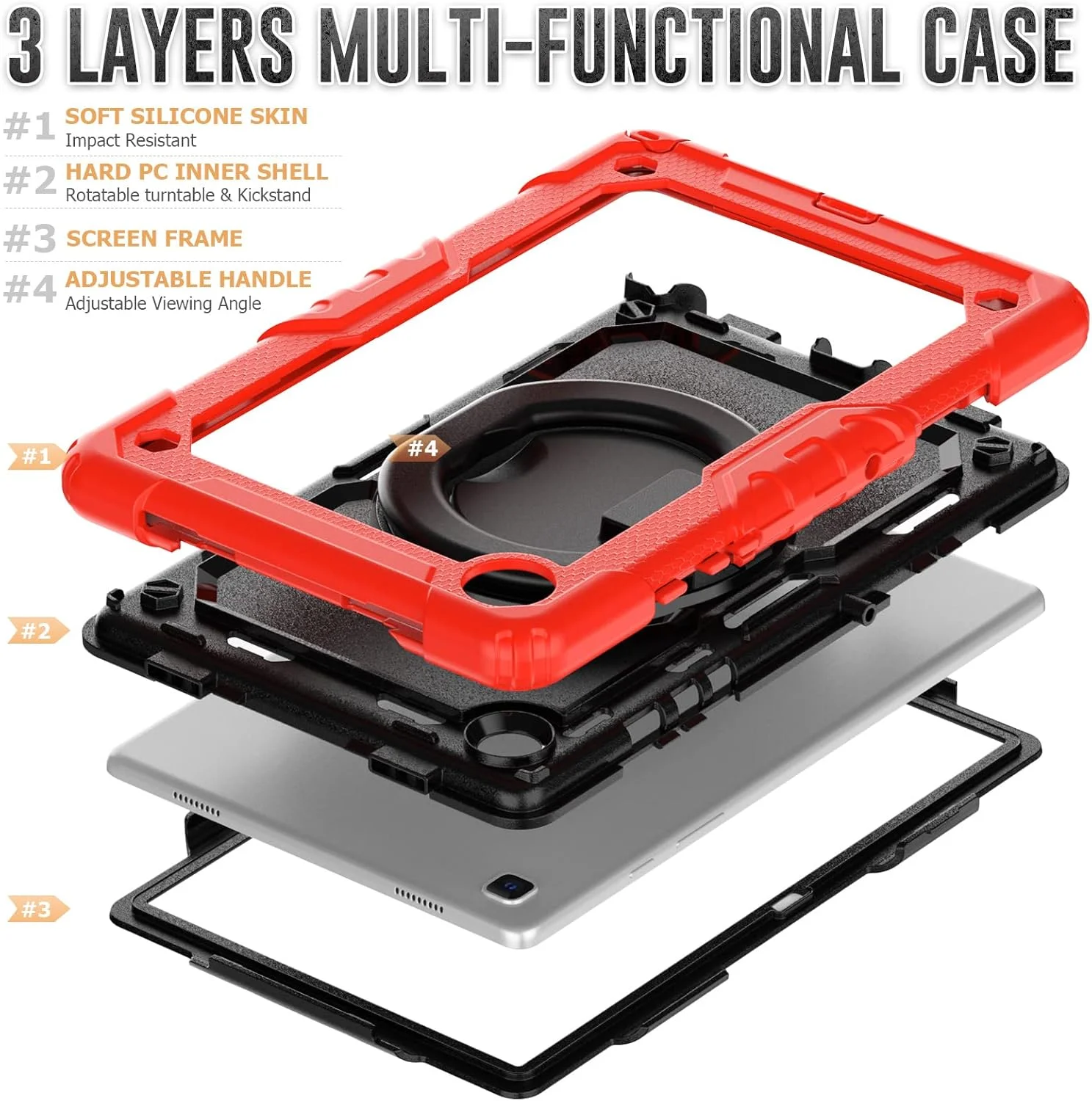 کیف محافظ تبلت سنگین Nincyee برای Samsung Galaxy Tab A7 10.4 اینچ، کاور سیلیکونی ضد ضربه 3 در 1 با نگهدارنده مداد، بند شانه، پایه تاشو نامرئی کیف محافظ تبلت سنگین Nincyee برای Samsung Galaxy Tab A7 10.4 اینچ، کاور سیلیکونی ضد ضربه 3 در 1 با نگهدارنده مداد، بند شانه، پایه تاشو نامرئی