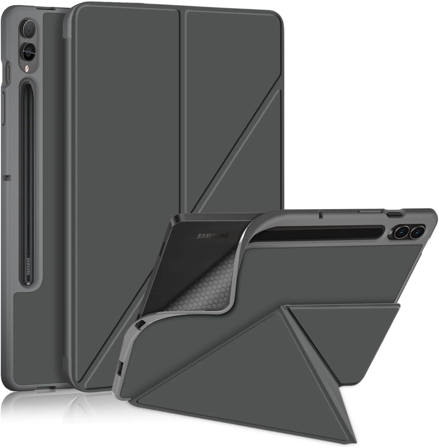 کاور تبلت Gruattreay سازگار با Samsung Galaxy Tab S10 Plus/S10+ 12.4 اینچ (2024)، دارای جای قلم، کاور TPU نرم ضد ضربه با قابلیت بیدار/خواب خودکار، پایه با زاویه دید چندگانه (خاکستری) کاور تبلت Gruattreay سازگار با Samsung Galaxy Tab S10 Plus/S10+ 12.4 اینچ (2024)، دارای جای قلم، کاور TPU نرم ضد ضربه با قابلیت بیدار/خواب خودکار، پایه با زاویه دید چندگانه (خاکستری)