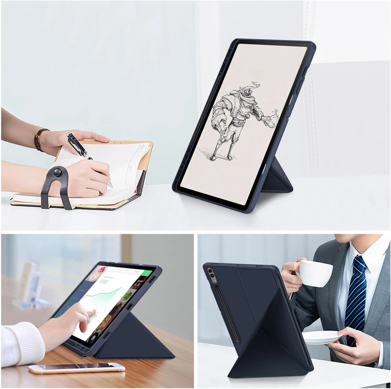 کاور تبلت Gruattreay سازگار با Samsung Galaxy Tab S10 Plus/S10+ 12.4 اینچ (2024)، دارای جای قلم، کاور TPU نرم ضد ضربه با قابلیت بیدار/خواب خودکار، پایه با زاویه دید چندگانه (خاکستری) کاور تبلت Gruattreay سازگار با Samsung Galaxy Tab S10 Plus/S10+ 12.4 اینچ (2024)، دارای جای قلم، کاور TPU نرم ضد ضربه با قابلیت بیدار/خواب خودکار، پایه با زاویه دید چندگانه (خاکستری)