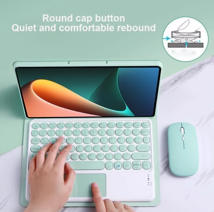 Gruattreay Arabic and English Keyboard Case Compatible with Samsung Galaxy Tab A9 Plus (X210/X215/X216), Retro Round Key with Mouse Color Keyboard With Touch Keyboard Cover (Dark Green-mouse) Gruattreay Arabic and English Keyboard Case Compatible with Samsung Galaxy Tab A9 Plus (X210/X215/X216), Retro Round Key with Mouse Color Keyboard With Touch Keyboard Cover (Dark Green-mouse)