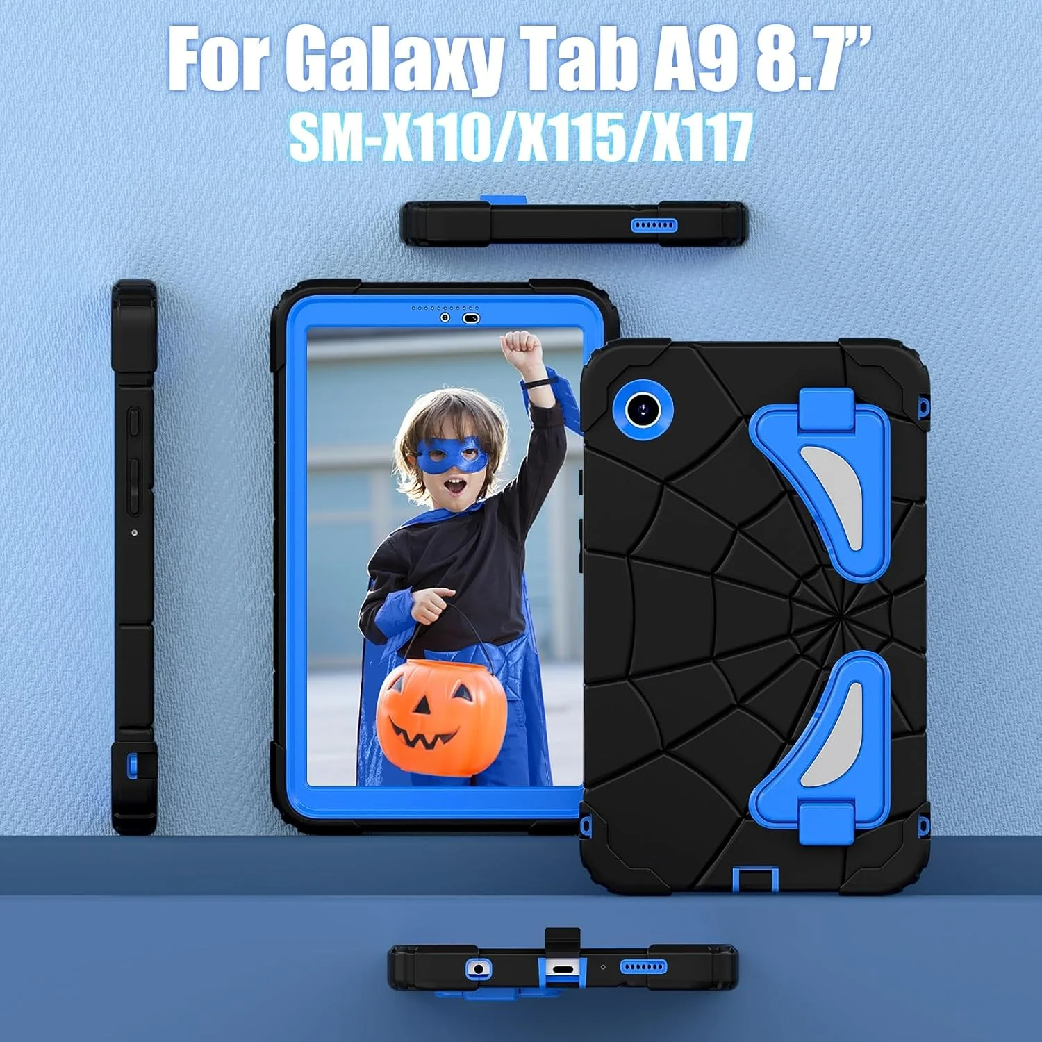 کیف تبلت مناسب برای تبلت سازگار با Samsung Galaxy Tab A9 2023 با سایز 8.7 اینچ مدل SM-X110/X115/X117، کیف استنددار مقاوم در برابر ضربه و سنگین کیف تبلت مناسب برای تبلت سازگار با Samsung Galaxy Tab A9 2023 با سایز 8.7 اینچ مدل SM-X110/X115/X117، کیف استنددار مقاوم در برابر ضربه و سنگین