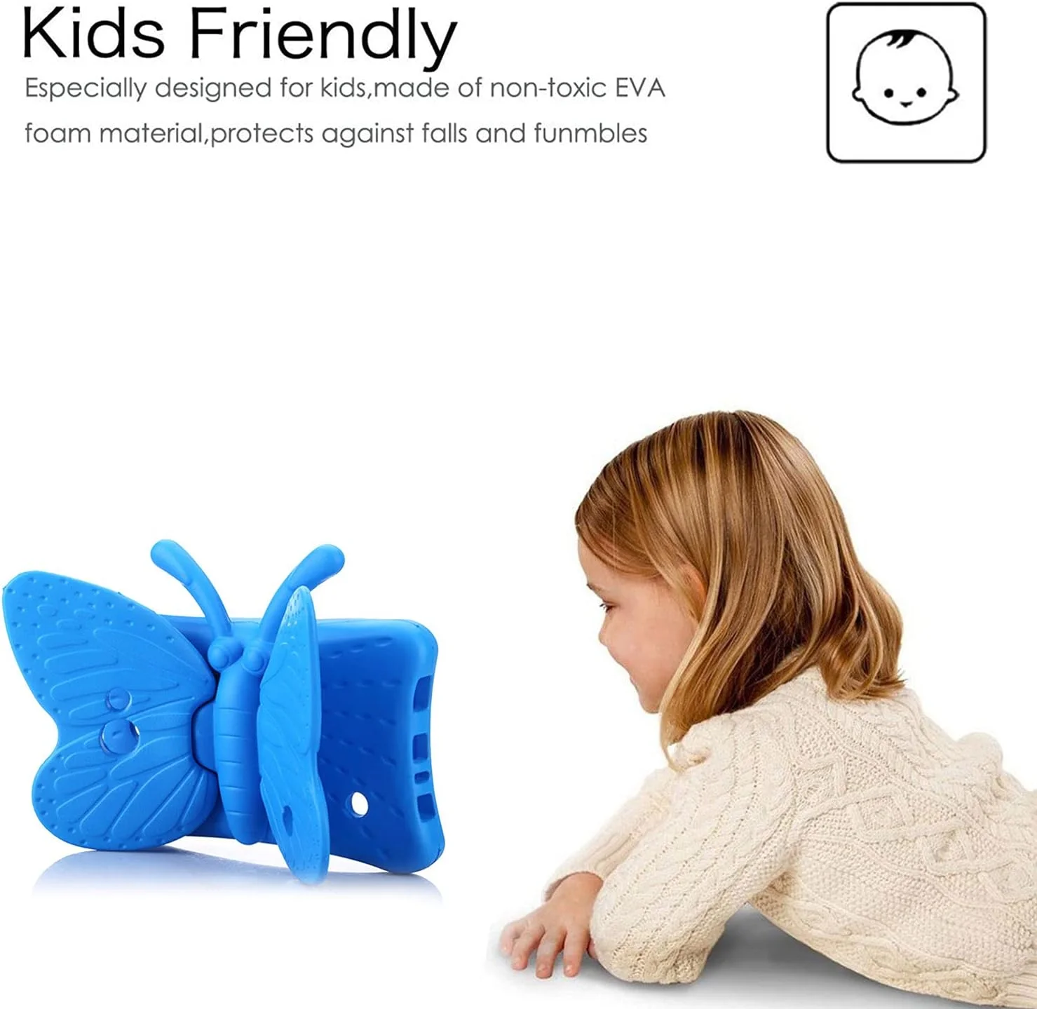 UUcovers 7" Tablet Kids Case for Samsung Galaxy Tab A 7.0 (SM-T280/T285),Tab 4 7.0/Tab 3 7.0 (SM-T230/T210/P3200),Tab E/Tab 3 Lite 7.0 (SM-T110/T113) EVA Foam Cover with Stand Handle, Blue Butterfly UUcovers 7" Tablet Kids Case for Samsung Galaxy Tab A 7.0 (SM-T280/T285),Tab 4 7.0/Tab 3 7.0 (SM-T230/T210/P3200),Tab E/Tab 3 Lite 7.0 (SM-T110/T113) EVA Foam Cover with Stand Handle, Blue Butterfly