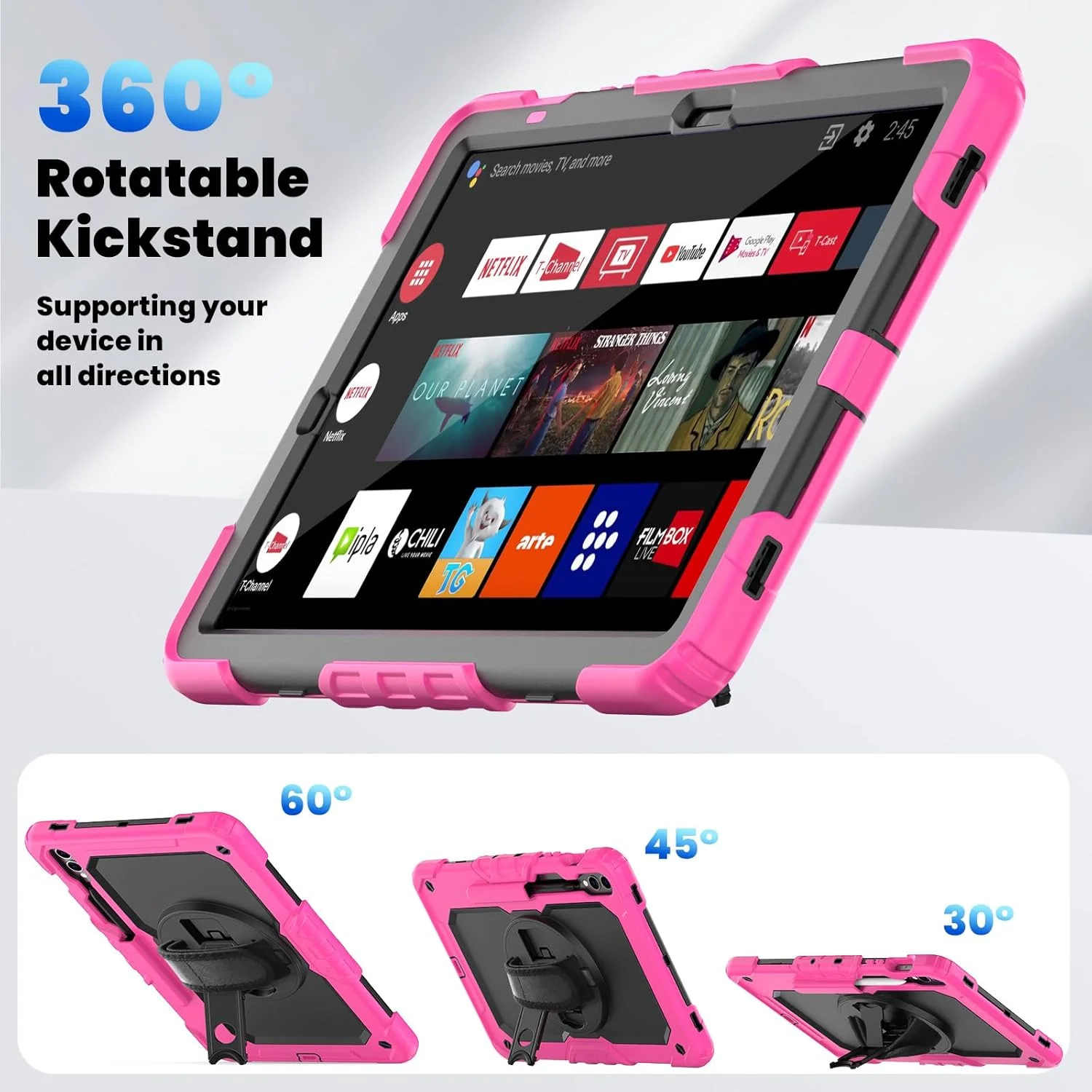 کیف محافظ تبلت مقاوم Nincyee برای Samsung Galaxy Tab S10+ Plus 12.4 اینچ، کاور سیلیکونی ضد ضربه رنگین کمانی 3 در 1 با نگهدارنده مداد، بند شانه، بند دستی، پایه تاشو کیف محافظ تبلت مقاوم Nincyee برای Samsung Galaxy Tab S10+ Plus 12.4 اینچ، کاور سیلیکونی ضد ضربه رنگین کمانی 3 در 1 با نگهدارنده مداد، بند شانه، بند دستی، پایه تاشو