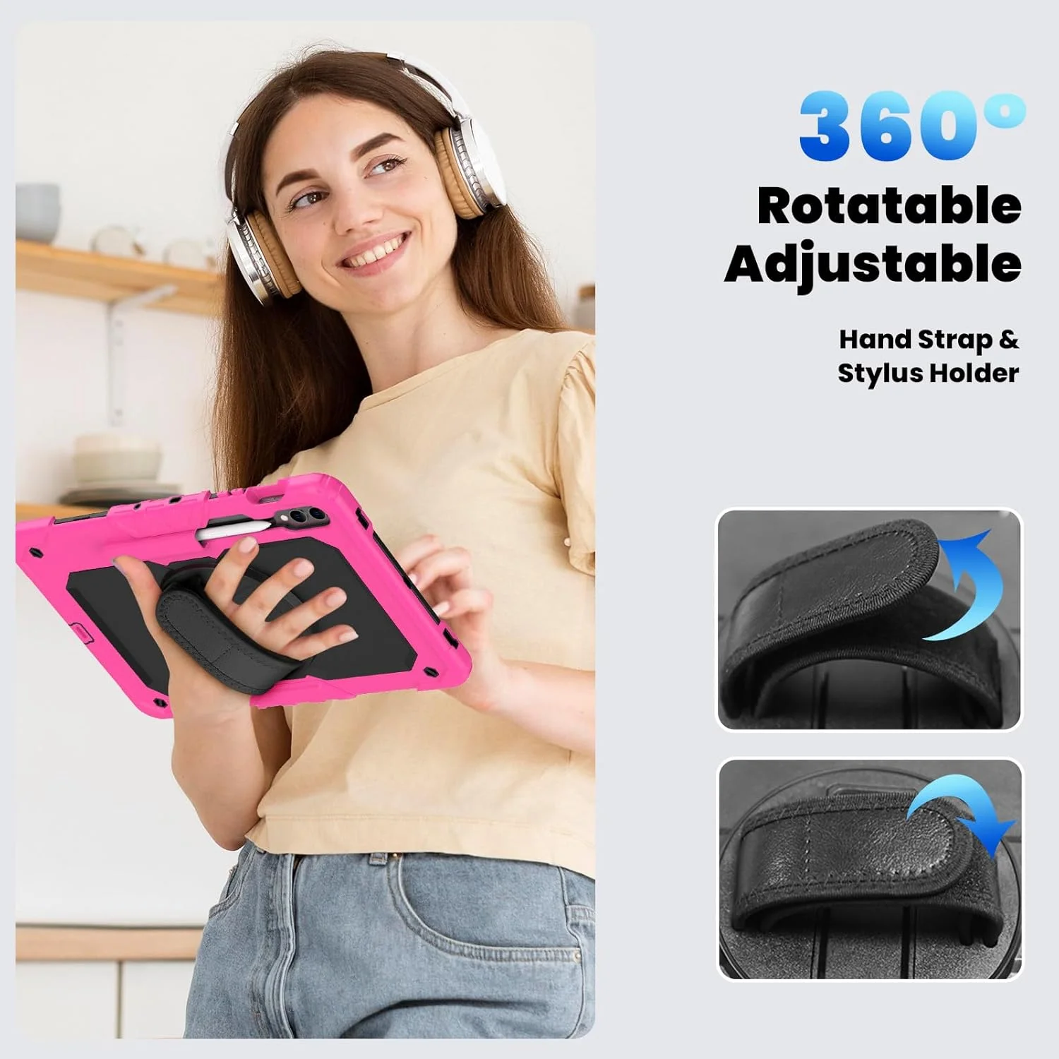 کیف محافظ تبلت مقاوم Nincyee برای Samsung Galaxy Tab S10+ Plus 12.4 اینچ، کاور سیلیکونی ضد ضربه رنگین کمانی 3 در 1 با نگهدارنده مداد، بند شانه، بند دستی، پایه تاشو کیف محافظ تبلت مقاوم Nincyee برای Samsung Galaxy Tab S10+ Plus 12.4 اینچ، کاور سیلیکونی ضد ضربه رنگین کمانی 3 در 1 با نگهدارنده مداد، بند شانه، بند دستی، پایه تاشو