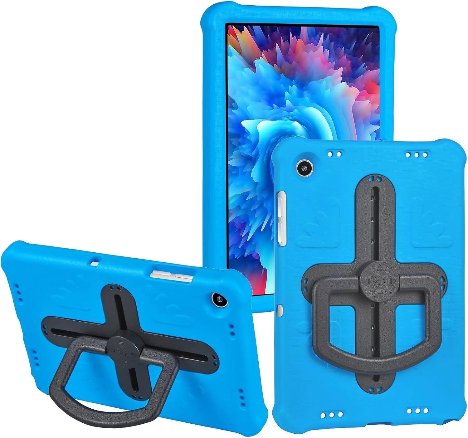 محافظ تبلت، قاب تبلت سازگار با تبلت سامسونگ گلکسی تب A9 پلاس مدل SM-X210/SM-216/SM-X218 11 اینچی، قاب مقاوم و بادوام با پایه چرخان 360 درجه/ بند دستی و بند شانه ای، کاور لوازم جانبی تبلت