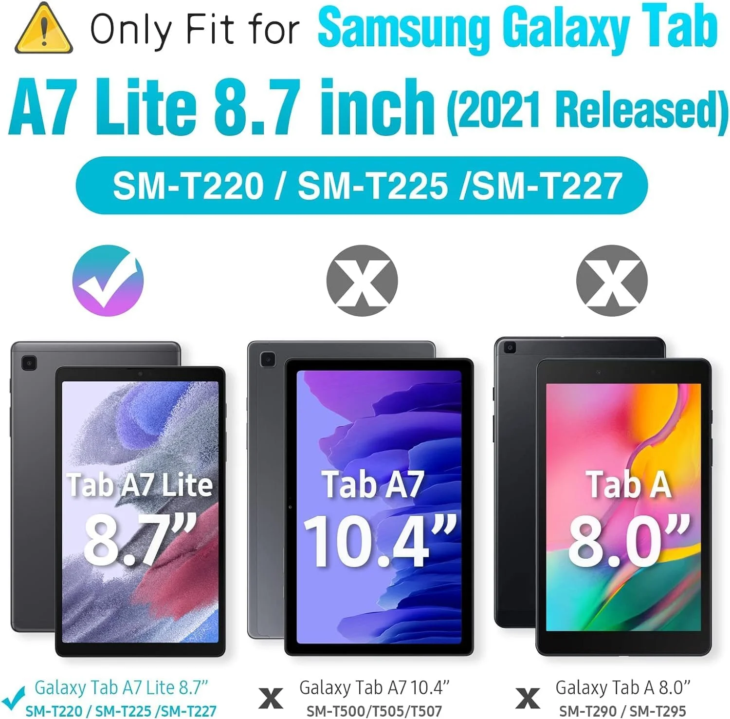 کاور محافظ تبلت سامسونگ گلکسی تب A7 Lite 8.7 اینچ مدل SM-T220 و SM-T225، ضد ضربه و مقاوم با پایه نگهدارنده