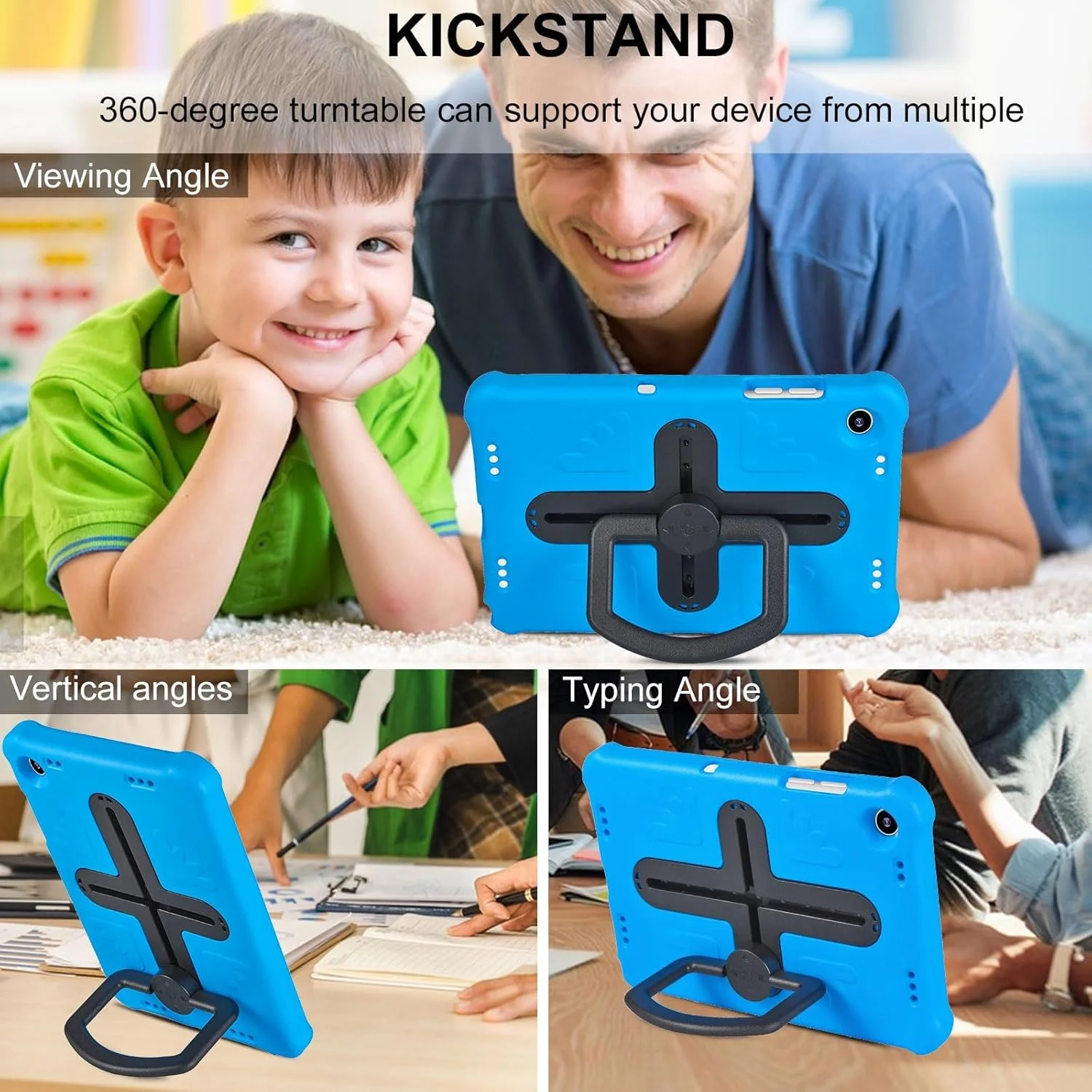 محافظ تبلت، قاب تبلت سازگار با تبلت سامسونگ گلکسی تب A9 پلاس مدل SM-X210/SM-216/SM-X218 11 اینچی، قاب مقاوم و بادوام با پایه چرخان 360 درجه/ بند دستی و بند شانه ای، کاور لوازم جانبی تبلت