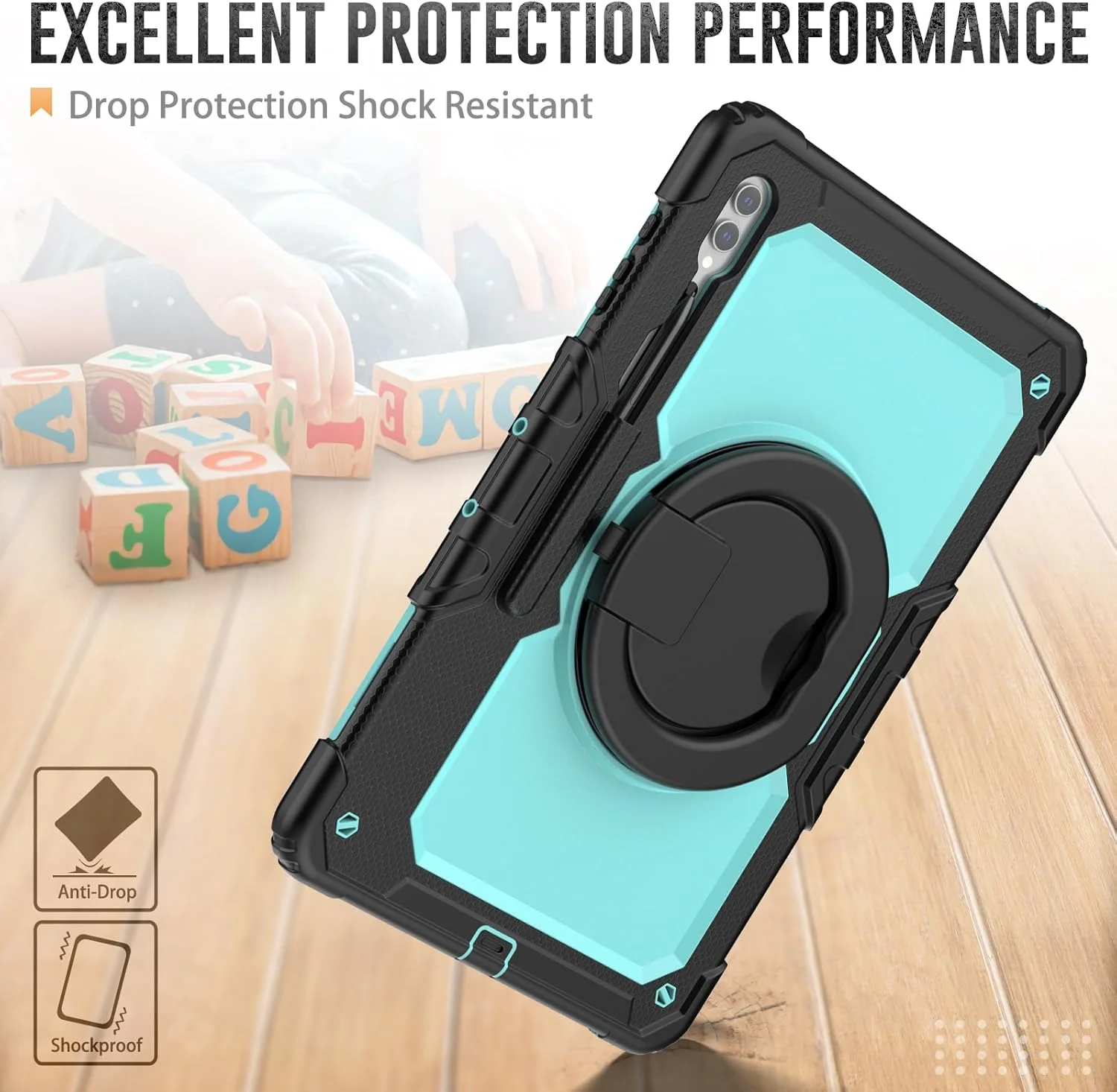 کیف محافظتی تبلت مقاوم Nincyee برای Samsung Galaxy Tab S10 Ultra/S9 Ultra/S8 Ultra 14.6 اینچ، کاور سیلیکونی ضد ضربه 3 در 1 با جای مداد، بند شانه، پایه تاشو نامرئی کیف محافظتی تبلت مقاوم Nincyee برای Samsung Galaxy Tab S10 Ultra/S9 Ultra/S8 Ultra 14.6 اینچ، کاور سیلیکونی ضد ضربه 3 در 1 با جای مداد، بند شانه، پایه تاشو نامرئی